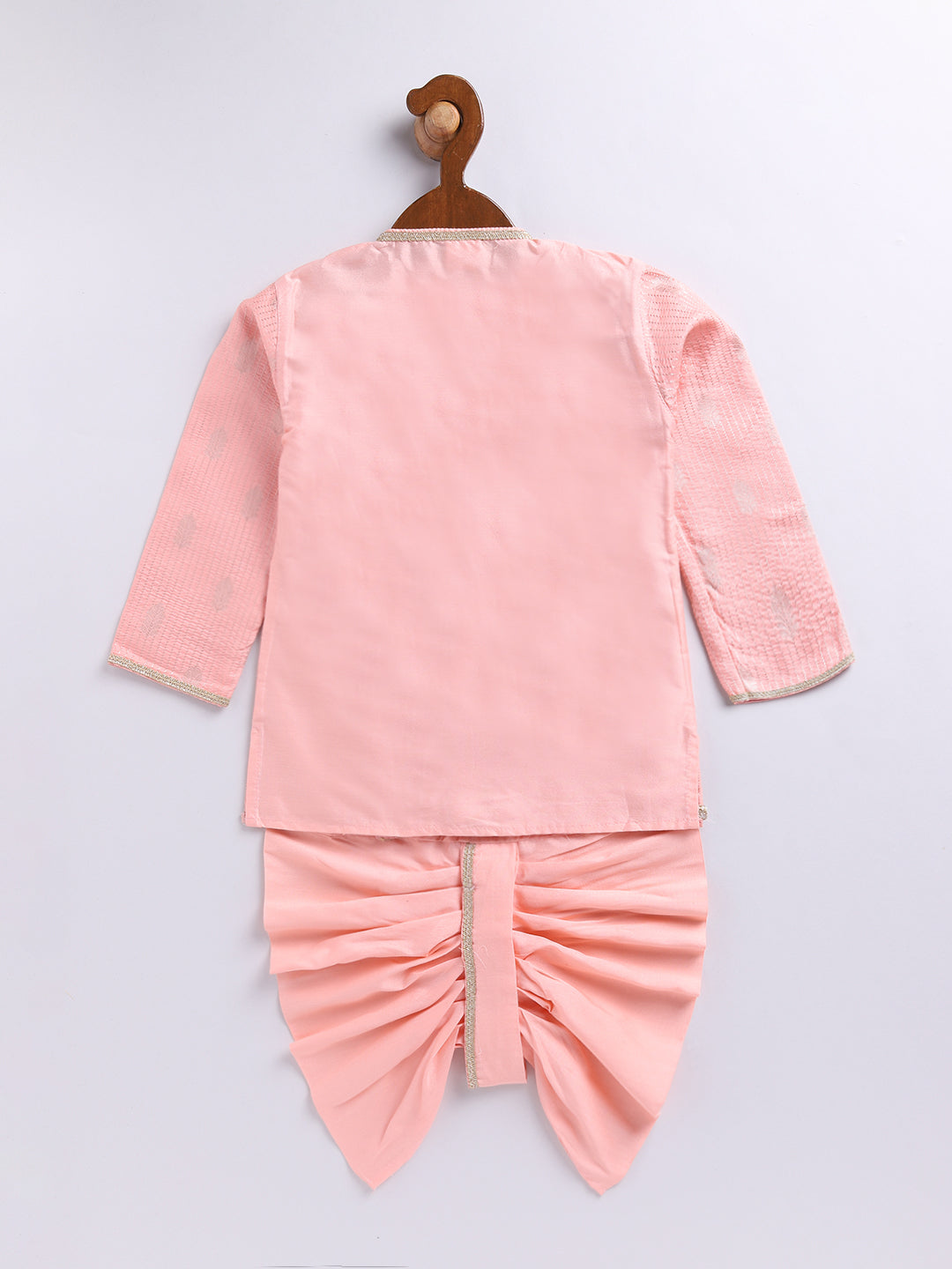 Vastramay Infant Boys Pink Silk Blend Ethnic Combo Set - qivii