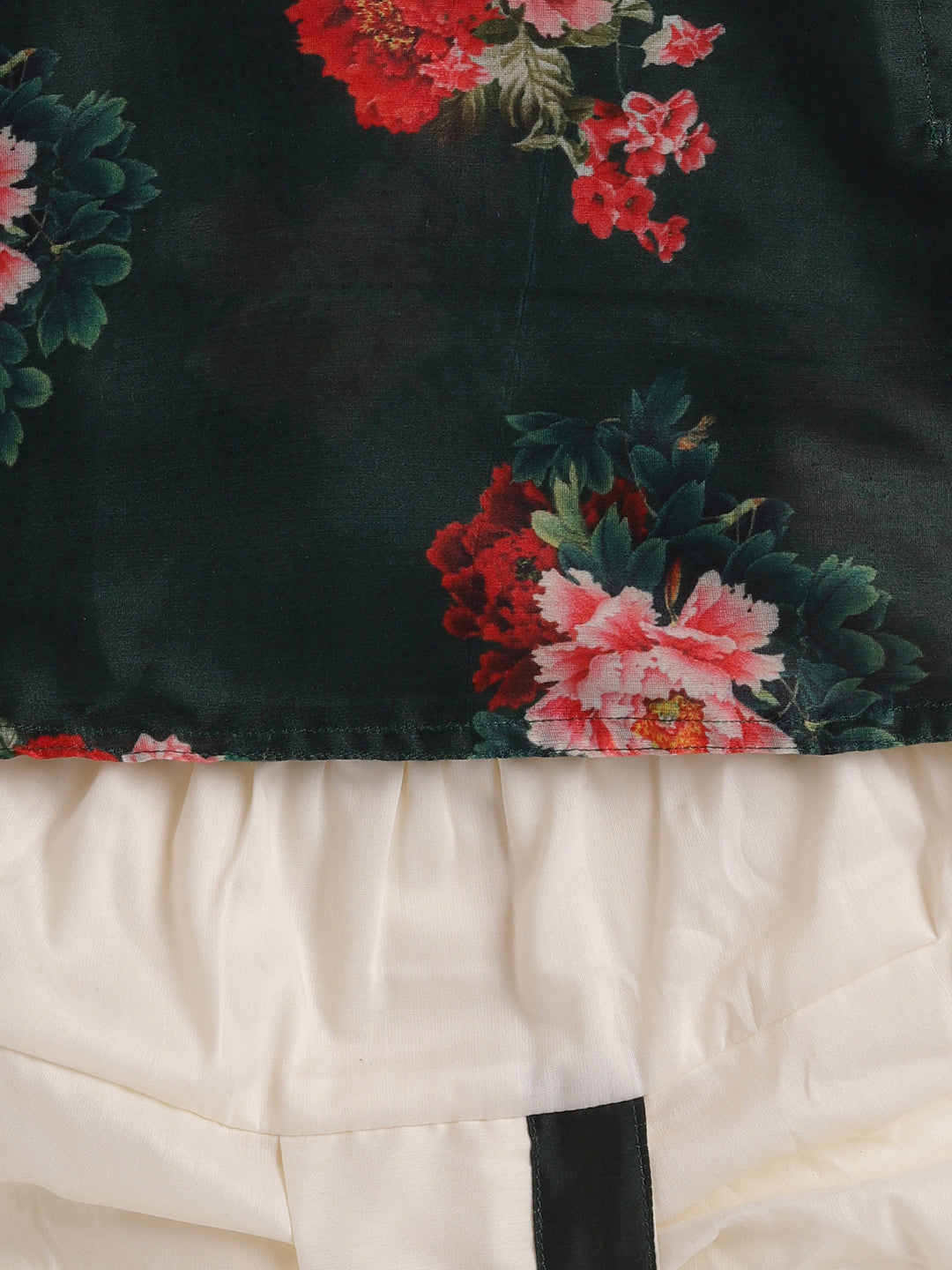 VASTRAMAY Boys Multicolor-Base-Green Cotton Blend Kurta and Dhoti Set - qivii