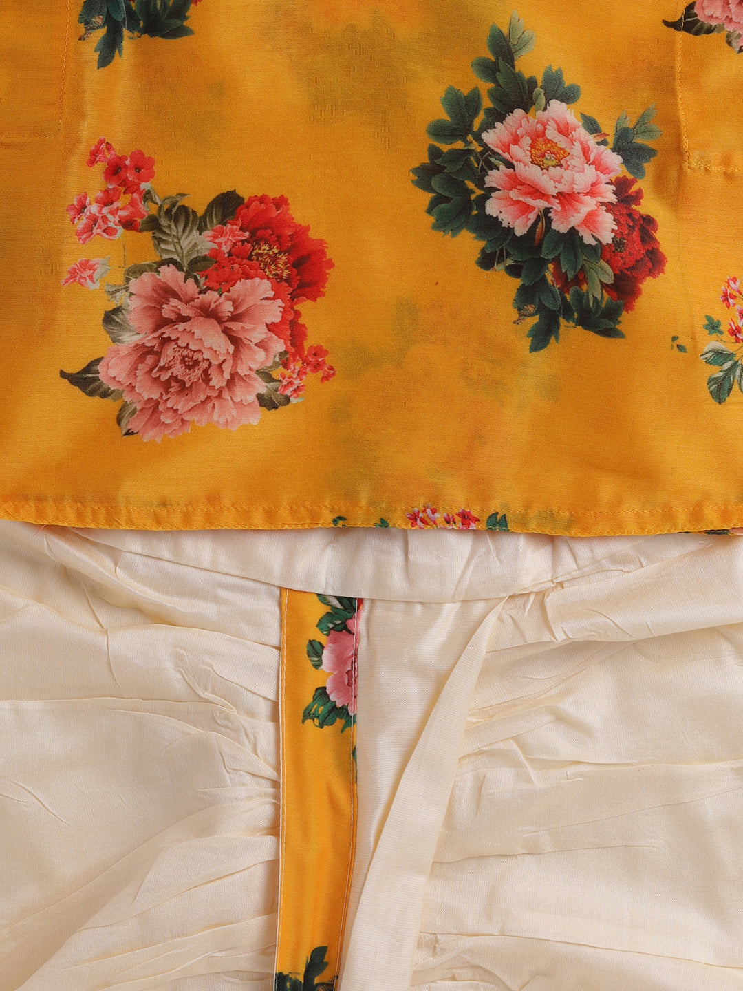 VASTRAMAY Boys Multicolor-Base-Yellow Cotton Blend Kurta and Dhoti Set - qivii