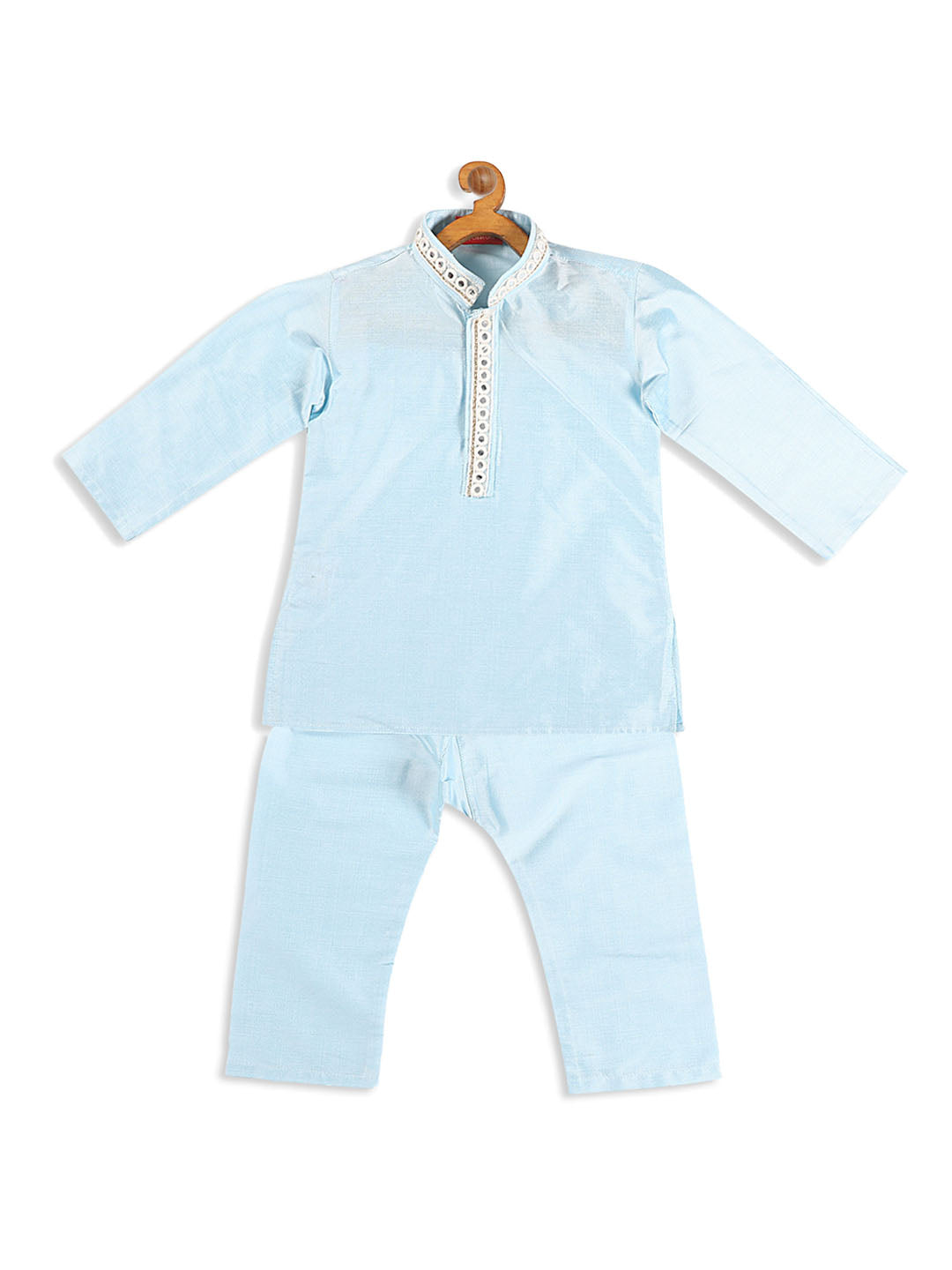 VASTRAMAY SISHU Boys' Aqua Blue Viscose Kurta and Pyjama Set - qivii