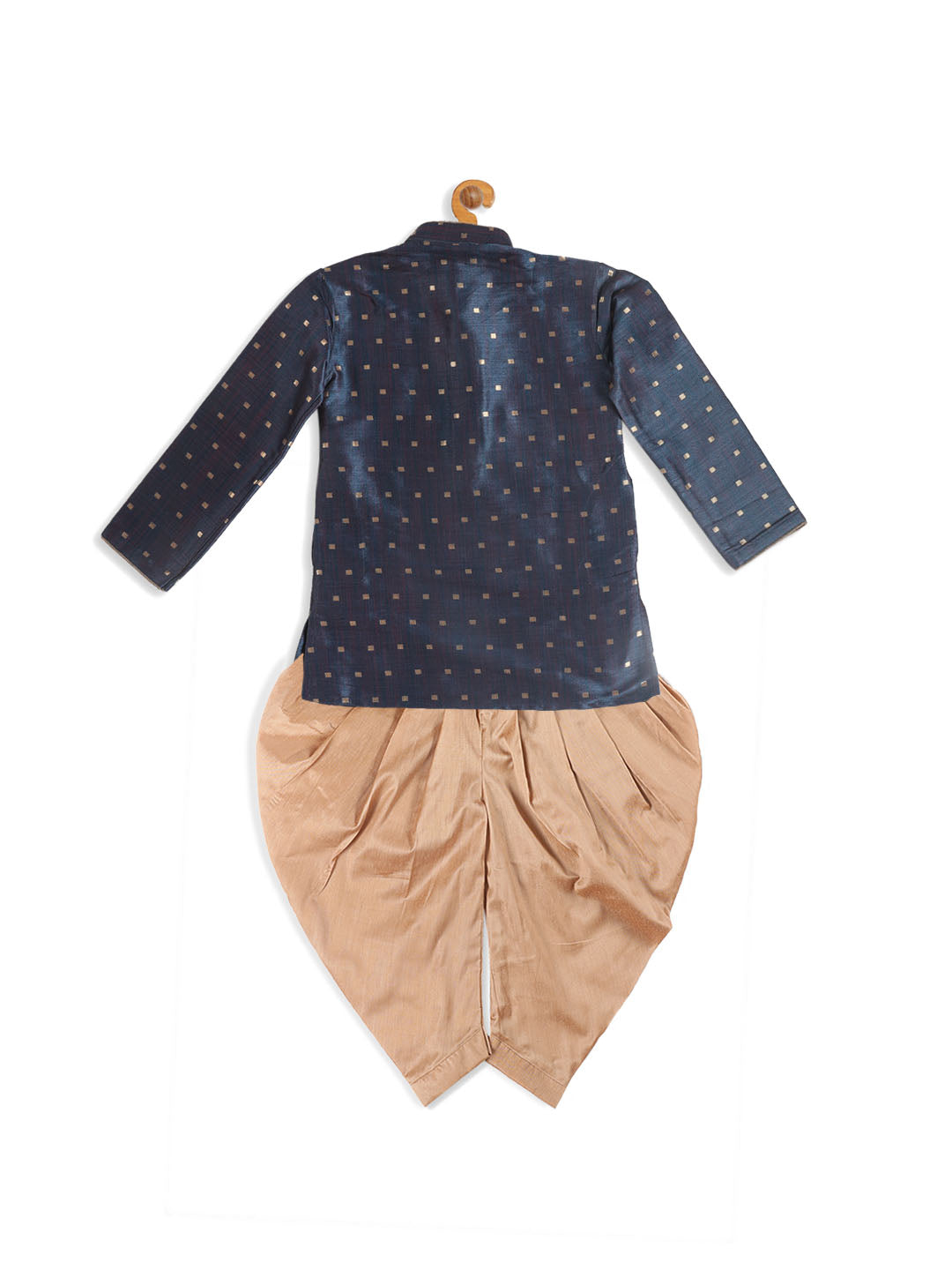 VASTRAMAY Boy's Blue Kurta with Dhoti Pant Set - qivii