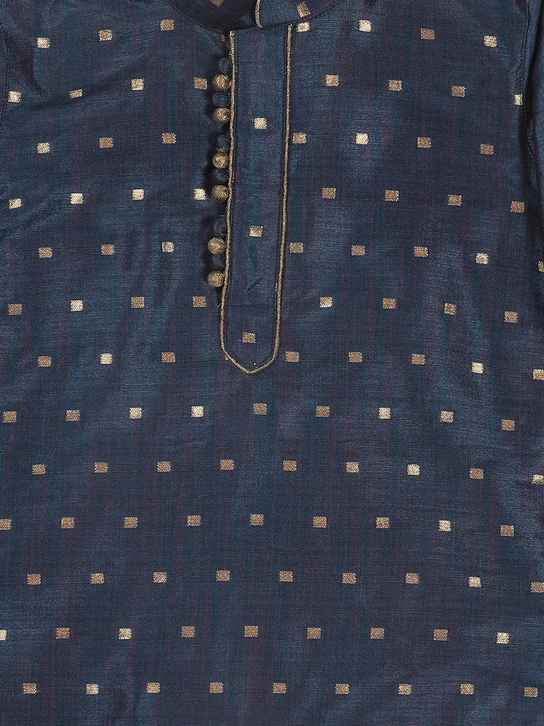 Boy's Blue Kurta With Dhoti Pant Set