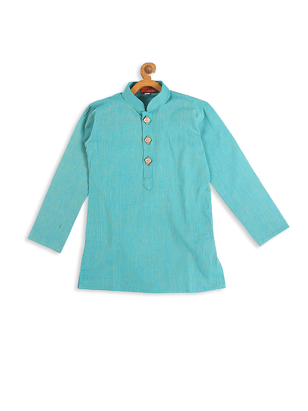 VASTRAMAY Boy's Green Striped Pure Cotton Kurta - qivii