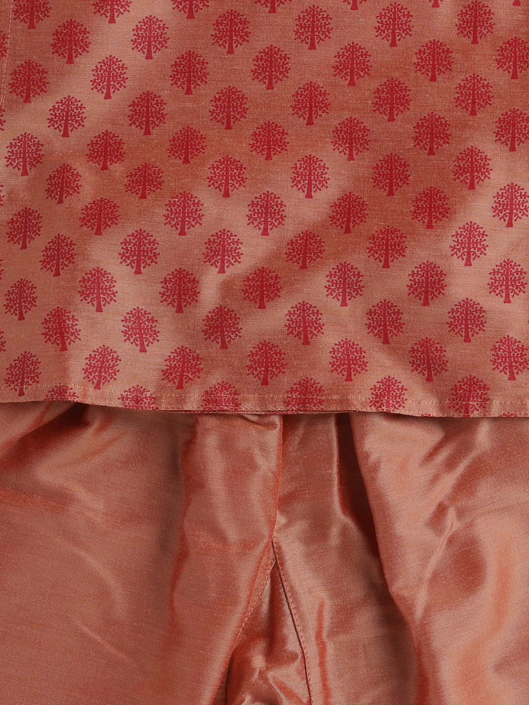 VASTRAMAY Boys Pink Cotton Blend Kurta Pyjama Set - qivii