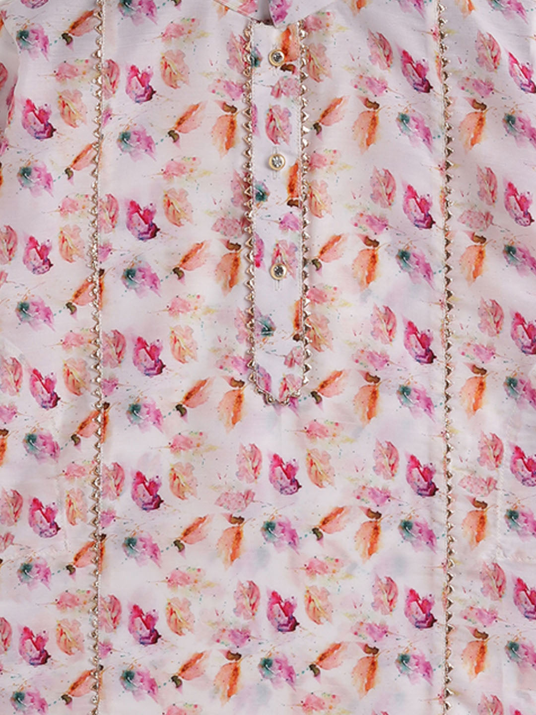 VASTRAMAY SISHU Boys Multicolor-Base-White Cotton Blend Kurta - qivii