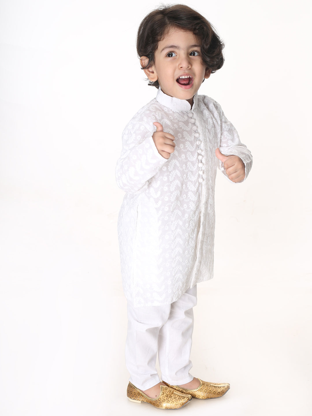 VASTRAMAY Boys White Pure Cotton Kurta - qivii