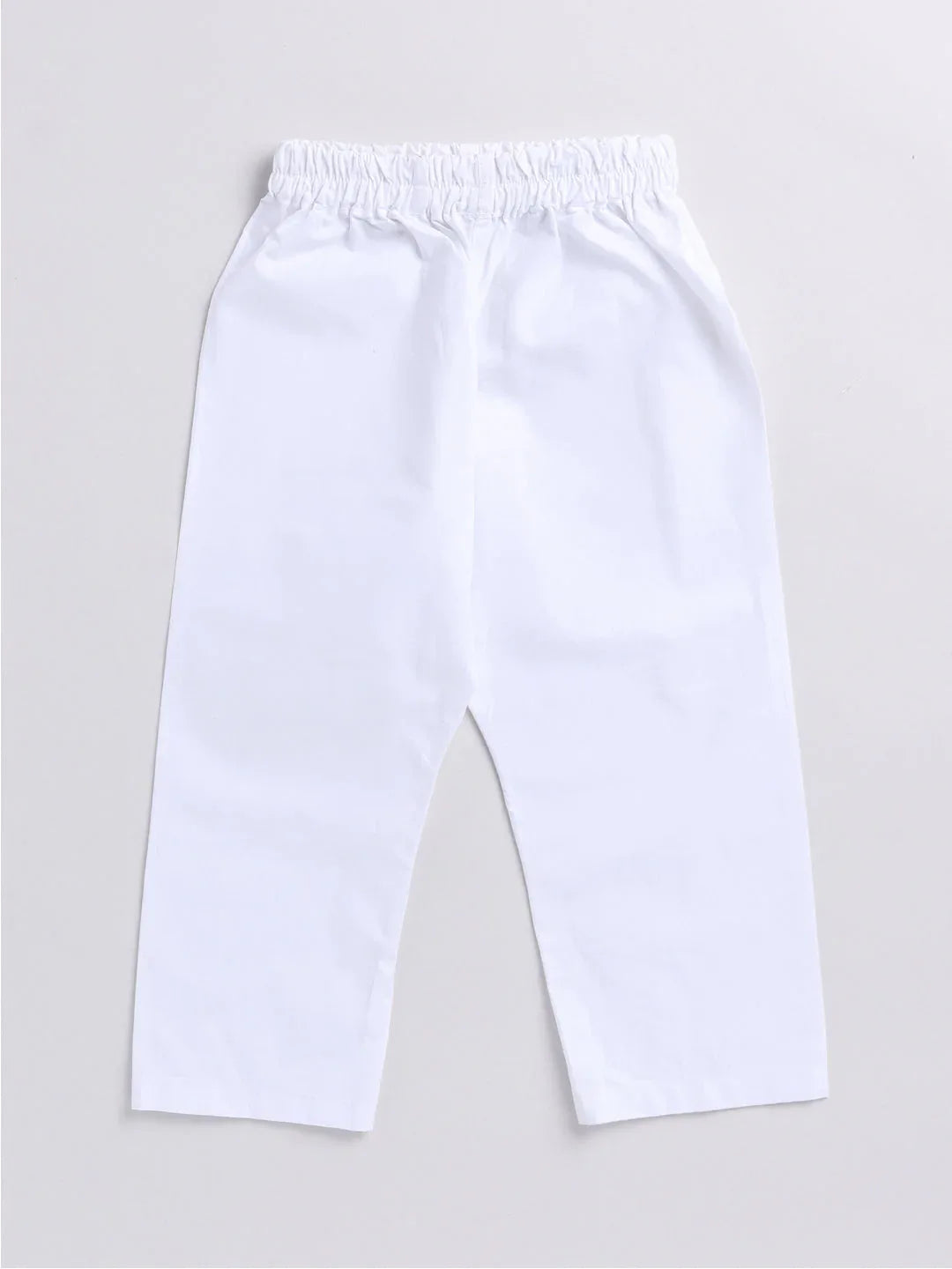 Infant Boy's Pink And White Cotton Kurta Pyjama Set
