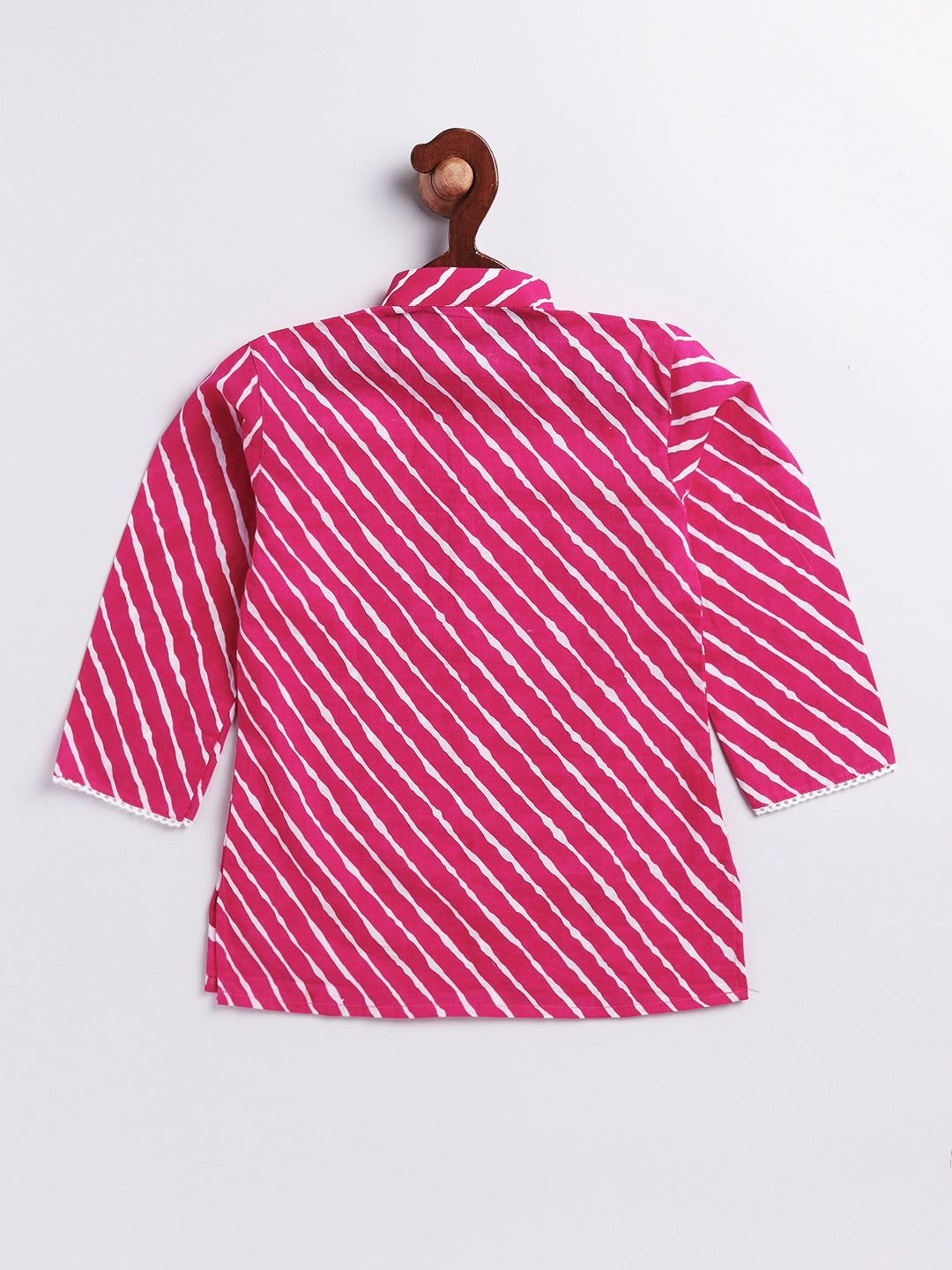 Vastramay Infant Boys Pink And White Cotton Kurta Pyjama Set - qivii