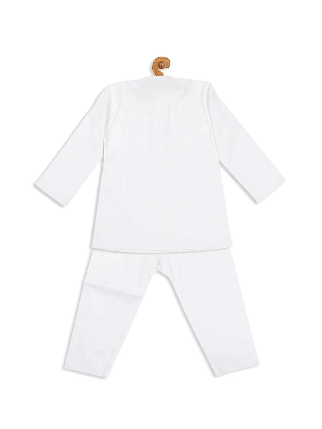 Sishu Boy's White Pure Cotton Kurta With Pyjama Set