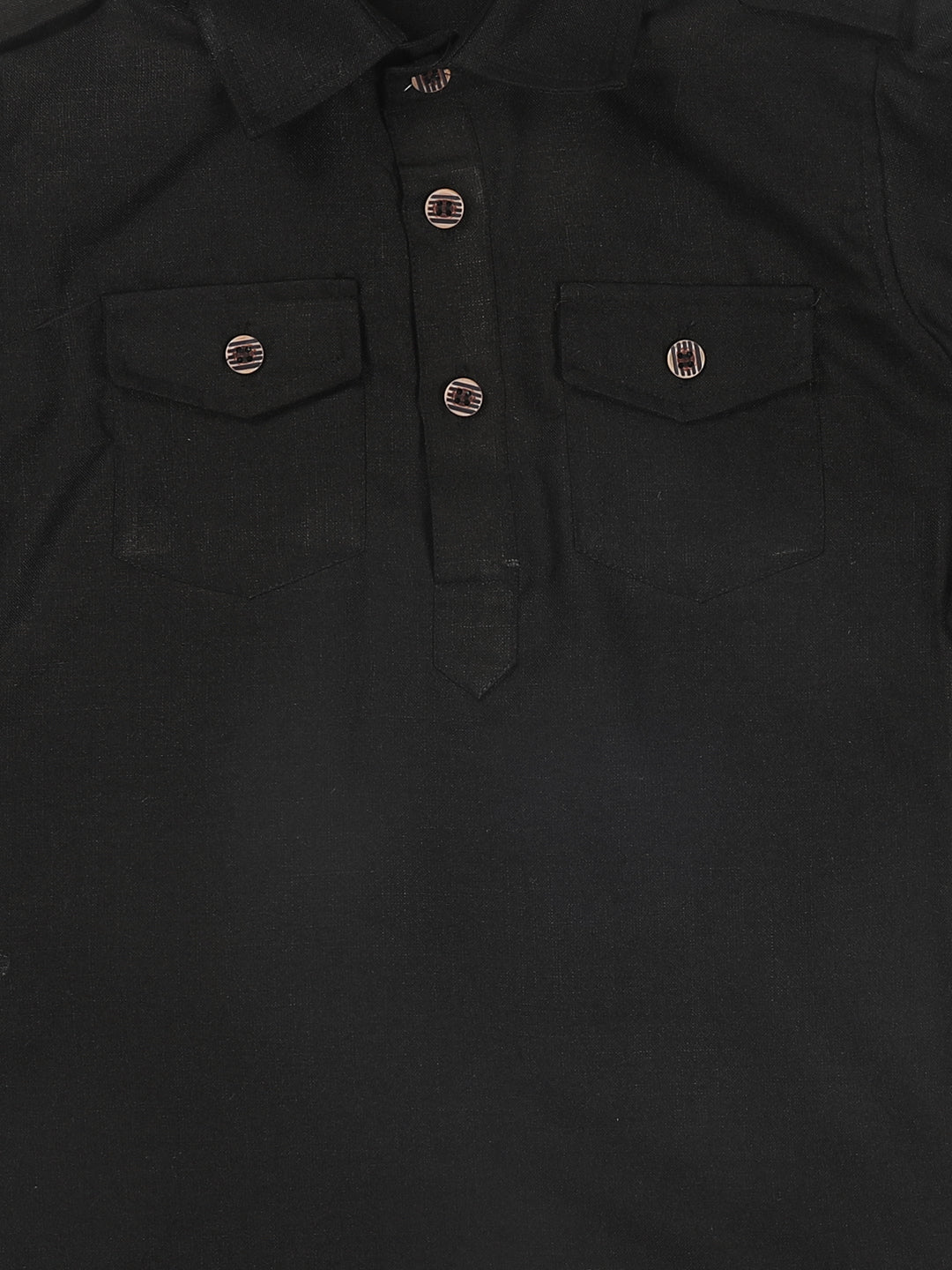 VASTRAMAY Boy's Black Pathani Kurta - qivii