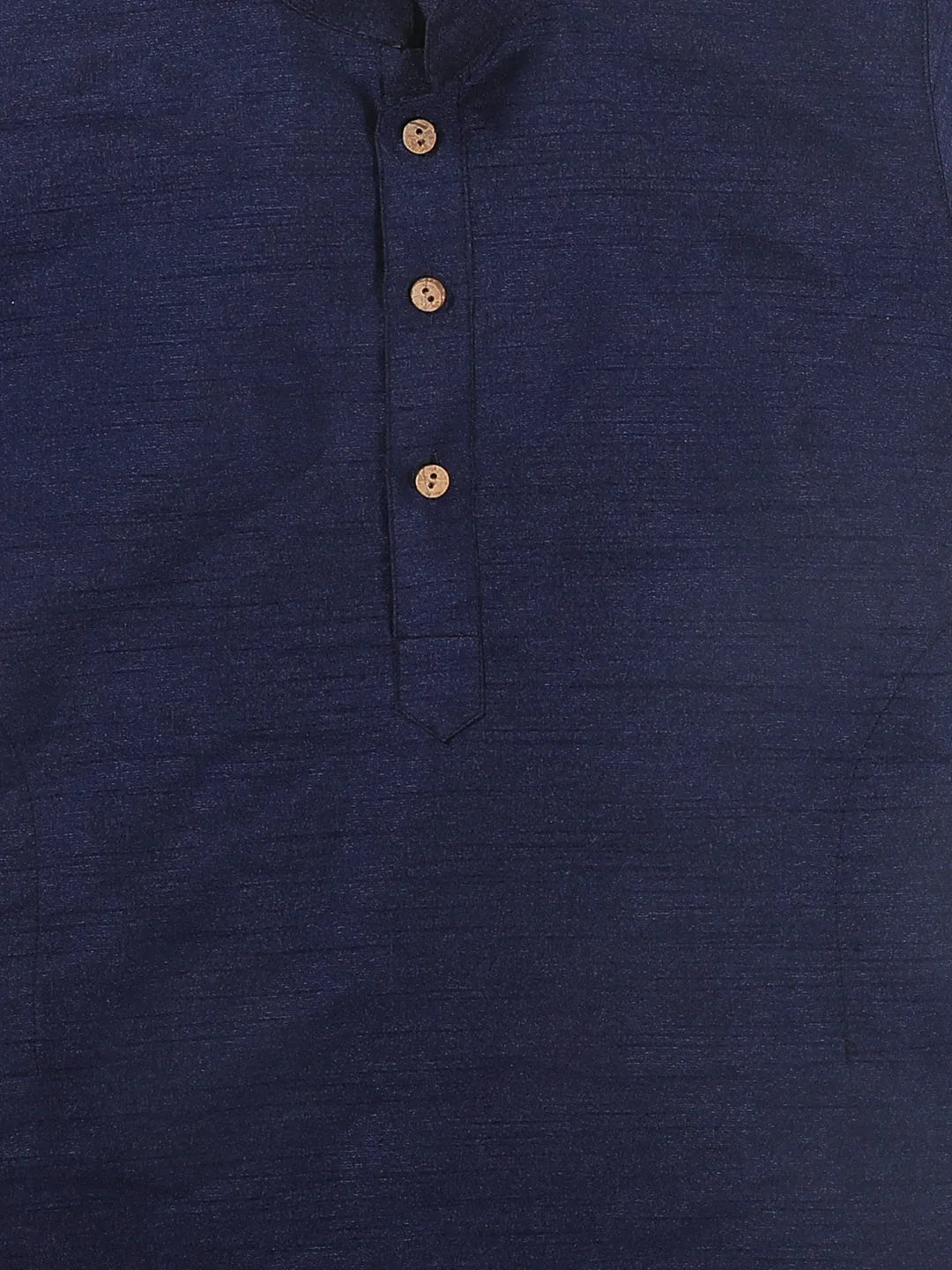 Sishu Boy's Navy Blue Kurta And Rose Gold Dhoti Set