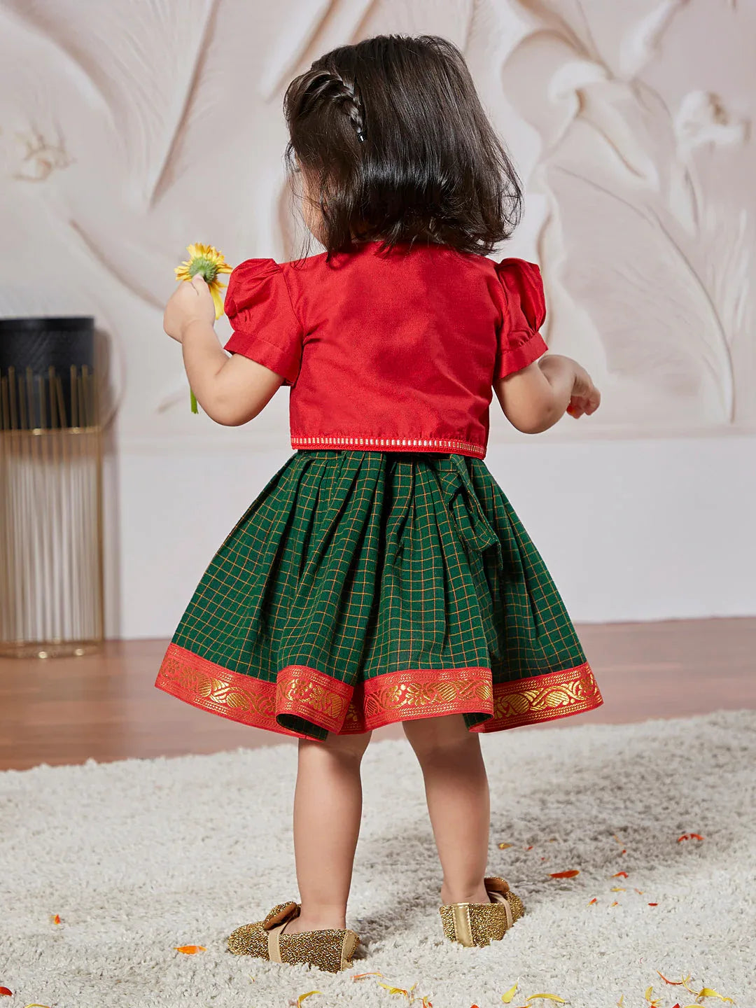 Girl's' Green Dress With Jacket