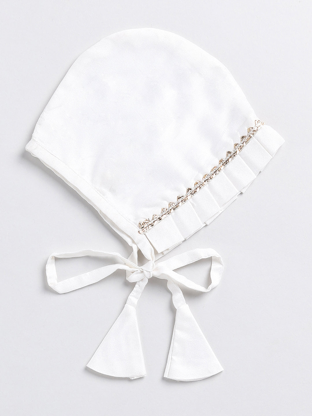 VASTRAMAY Girls' White Chanderi Ethnic Combo Set - qivii