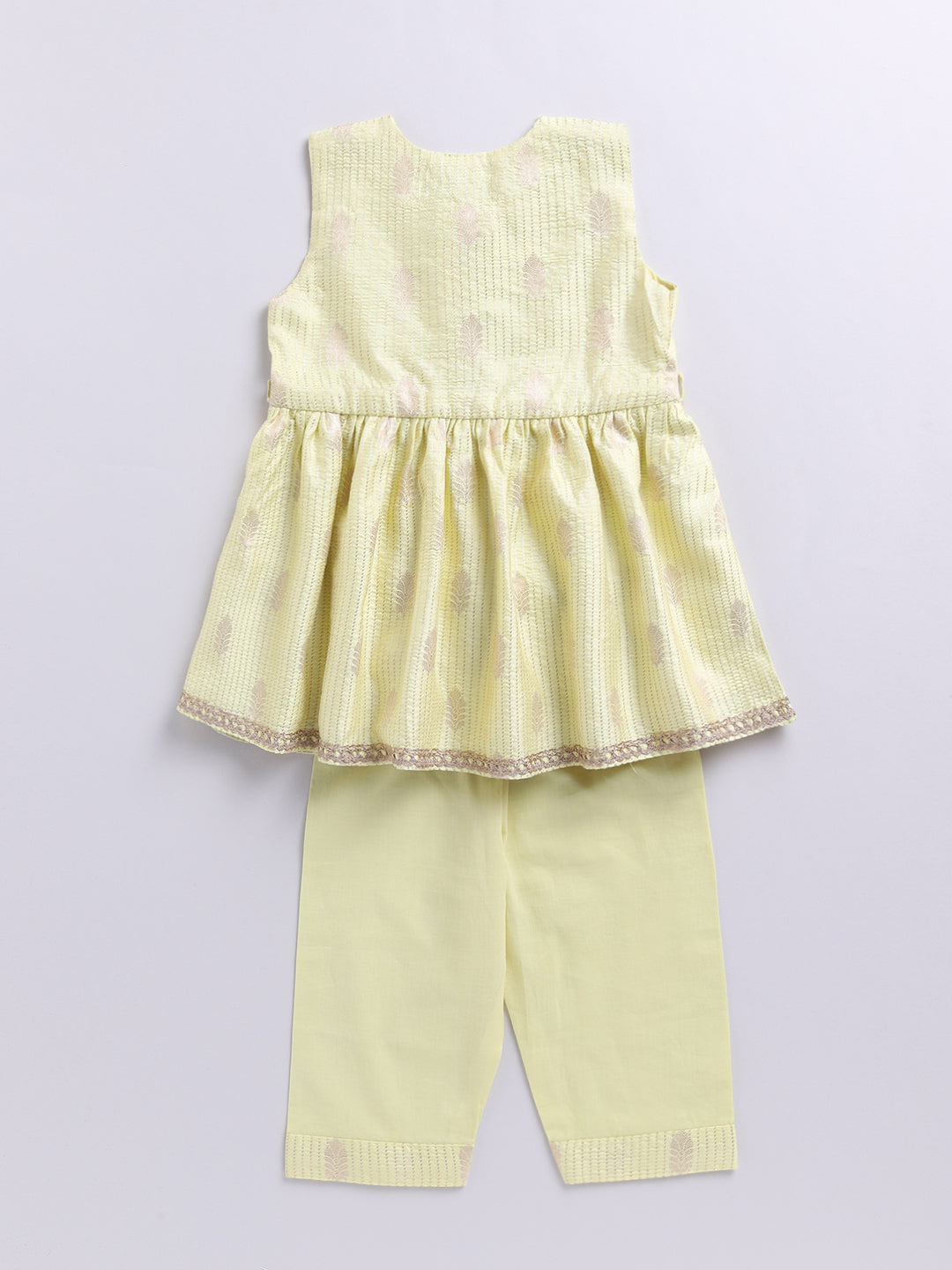 VASTRAMAY Girls' Mint Green Ethnic Combo Set - qivii