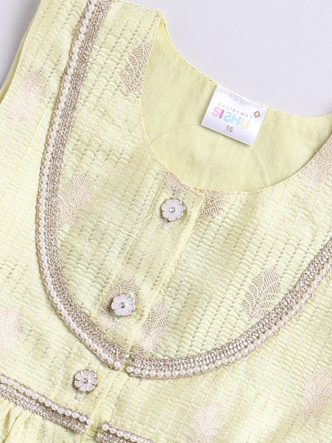 VASTRAMAY Girls' Mint Green Ethnic Combo Set - qivii