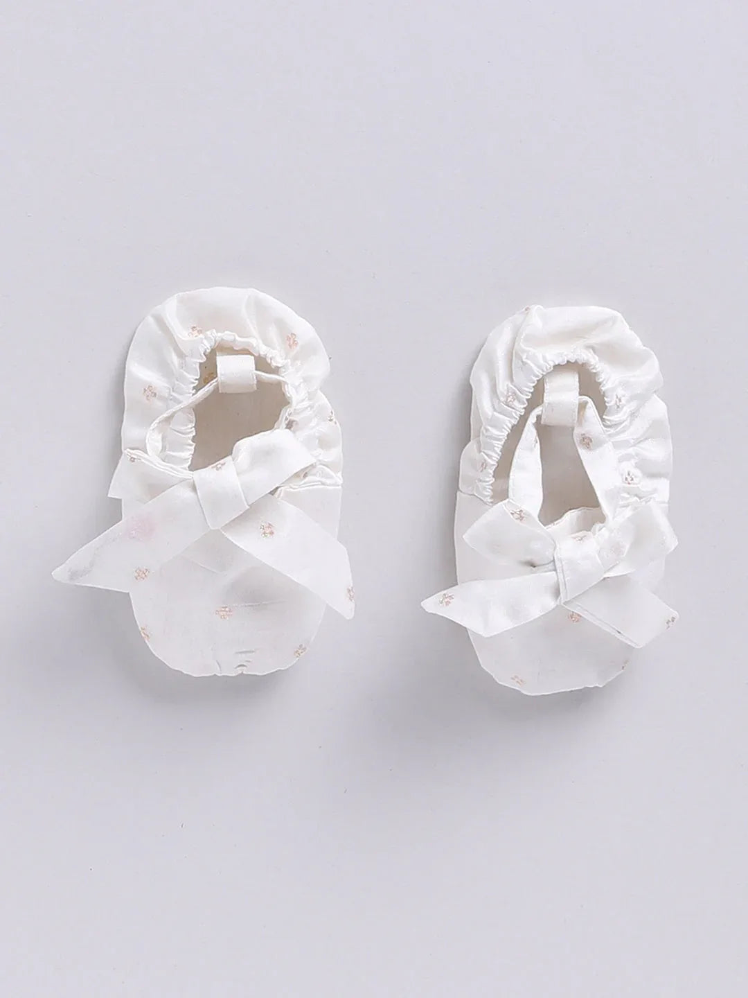 Girl's' White Frock, Shoe And Head Band