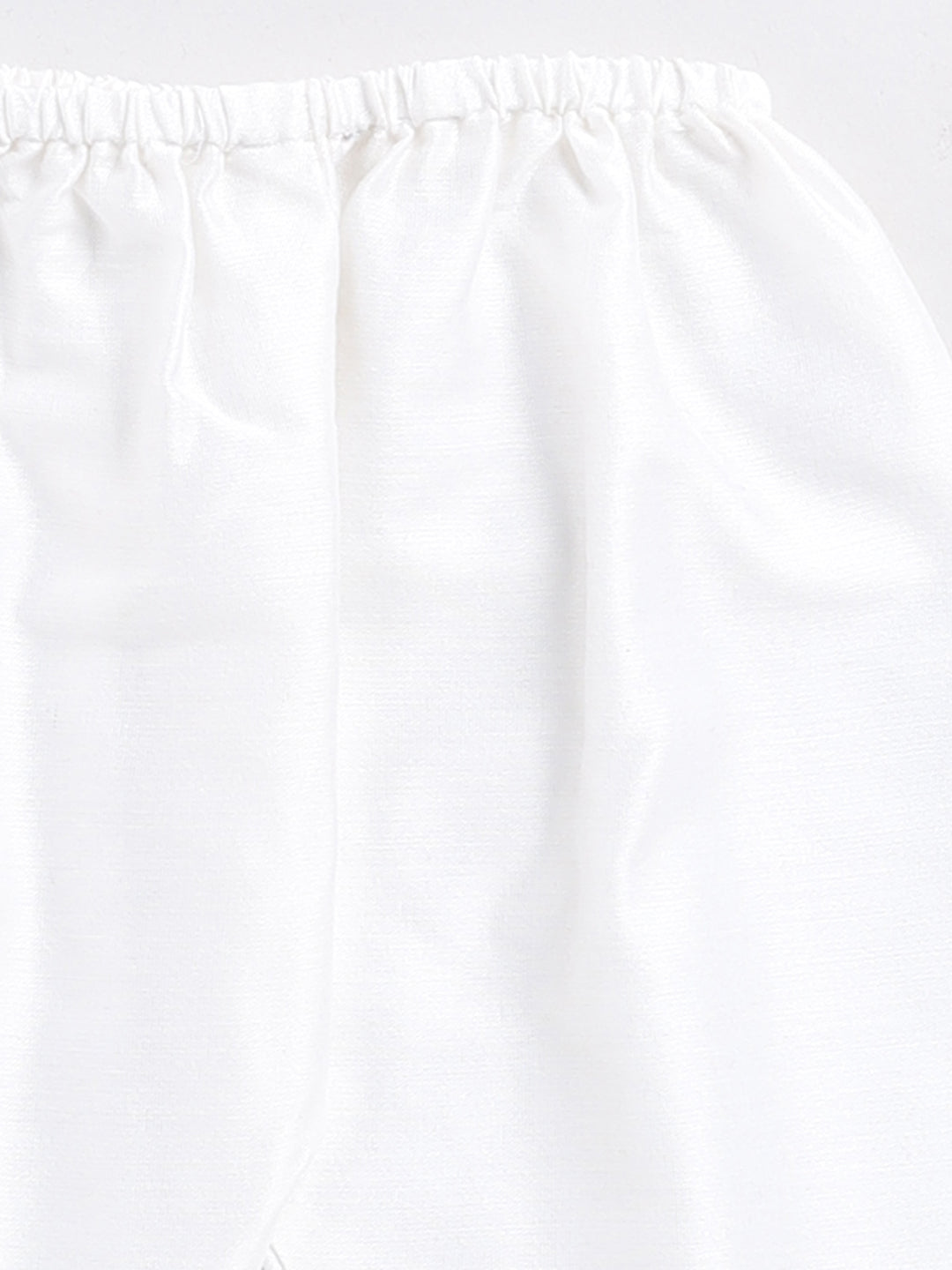 VASTRAMAY Girls White Cotton Flock and Dhoti Set - qivii