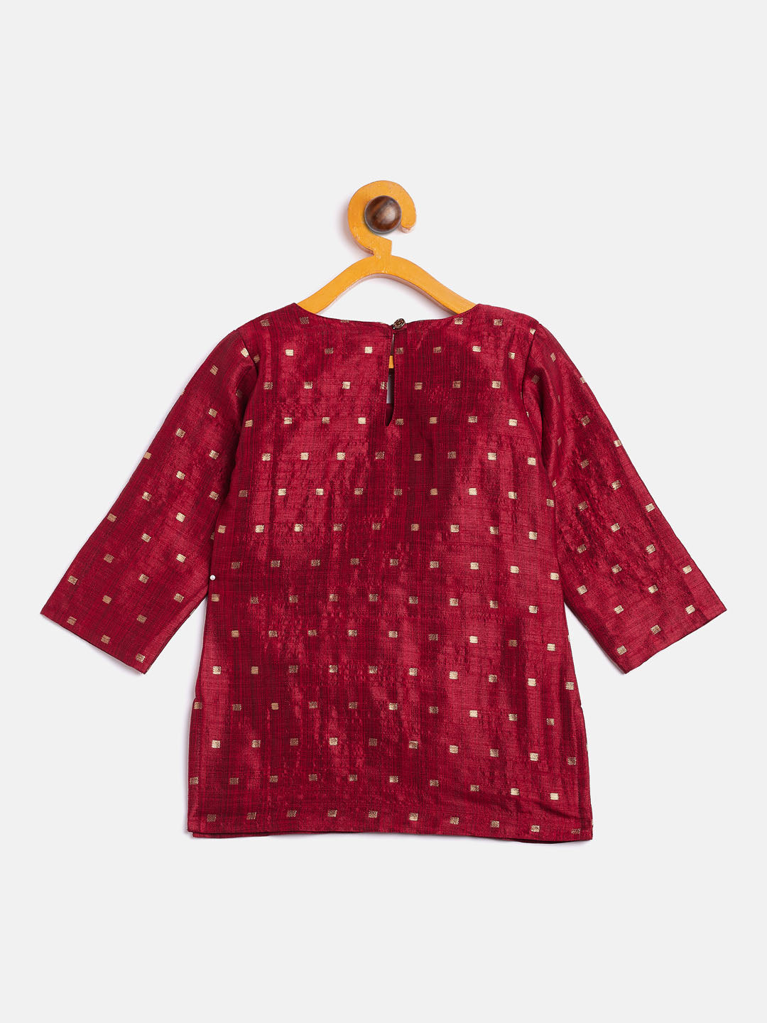 VASTRAMAY SISHU Girls' Maroon Zari Kurta And Maroon Sharara Set - qivii