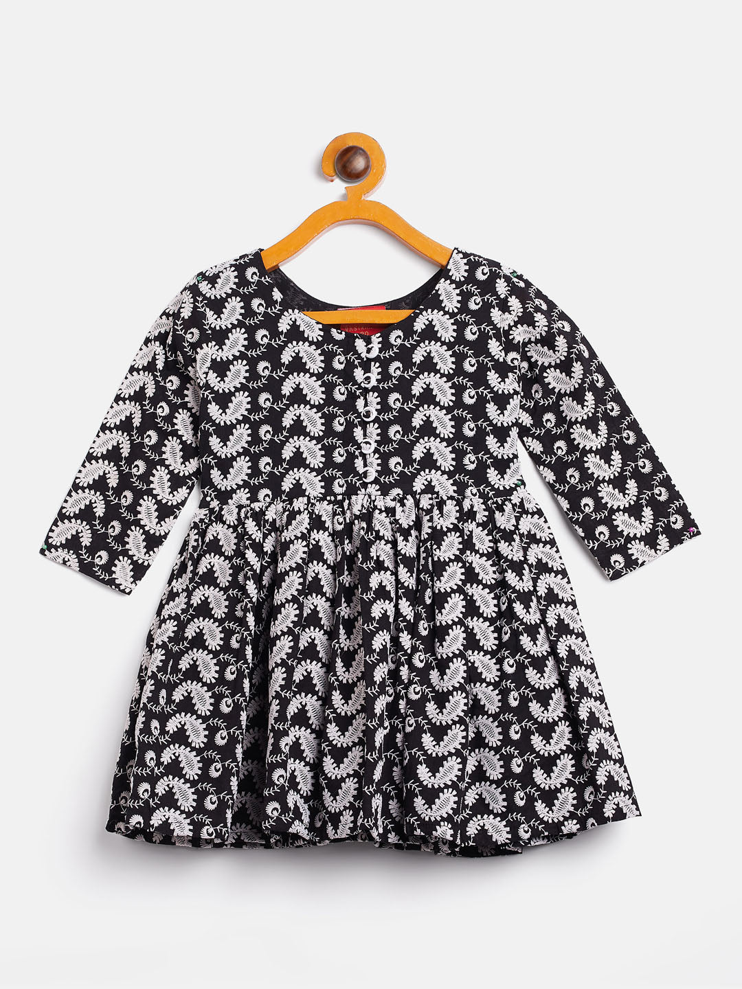 VASTRAMAY SISHU Girl's Black Chikankari Kurta Leggings Set - qivii