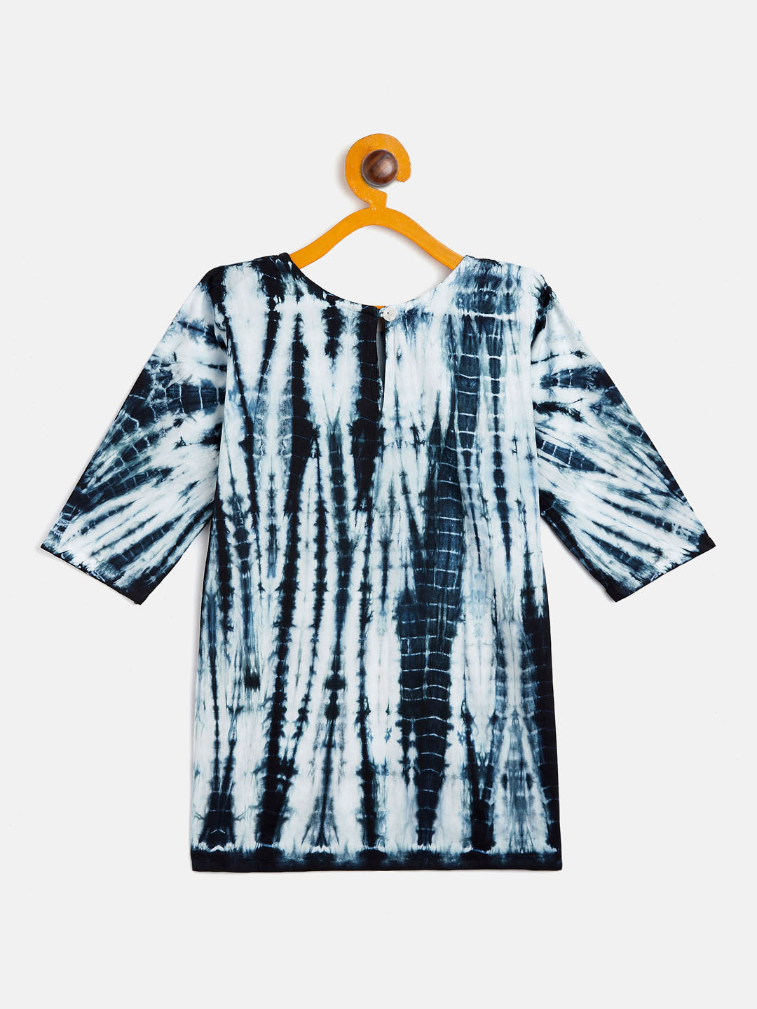 VASTRAMAY SISHU Girls Black & White Pure Cotton Tie-Dye Kurta Leggings & Dupatta Set - qivii