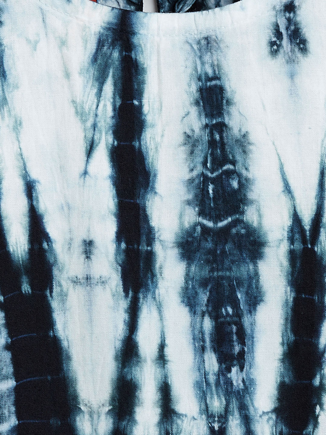 VASTRAMAY SISHU Girls Black & White Pure Cotton Tie-Dye Kurta Leggings & Dupatta Set - qivii