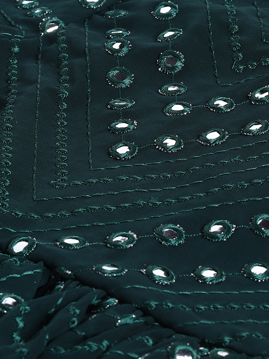 VASTRAMAY SISHU Girl's Green Mirror Kurta Pyjama Set - qivii