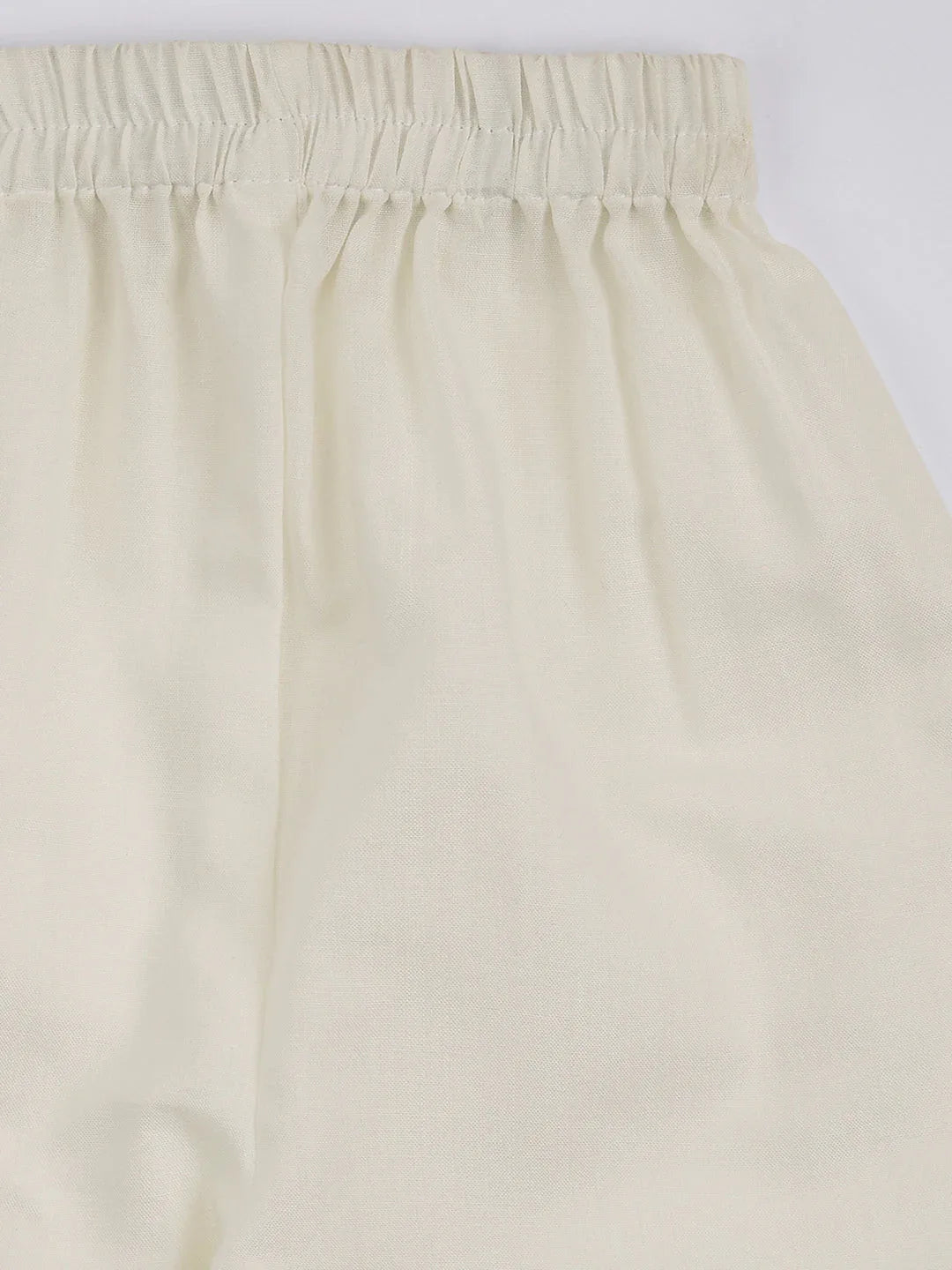 Girl's' Cream Kurta Pant Set