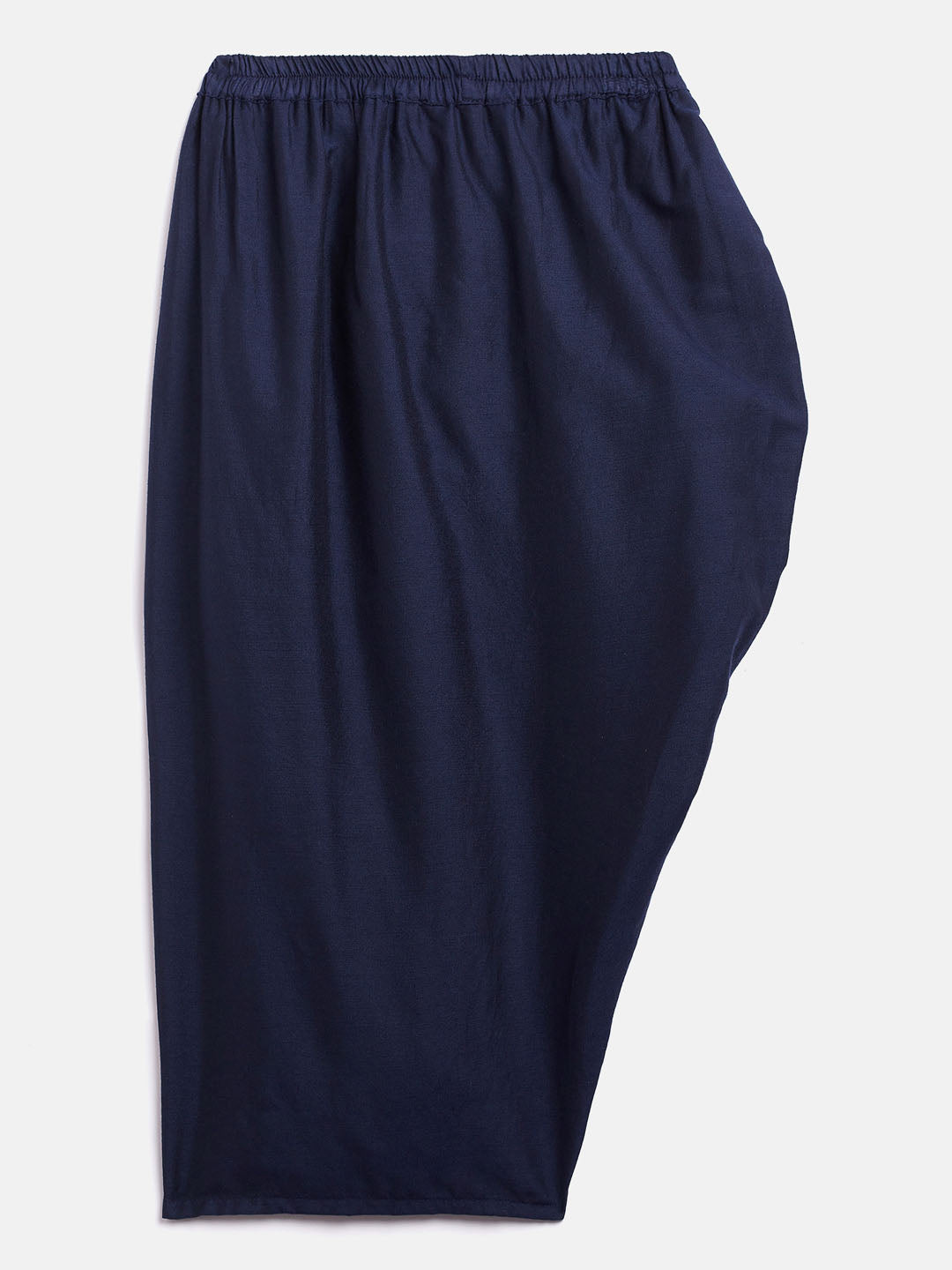 VASTRAMAY SISHU Girl's Navy Blue Draped Skirt With Crop Top - qivii