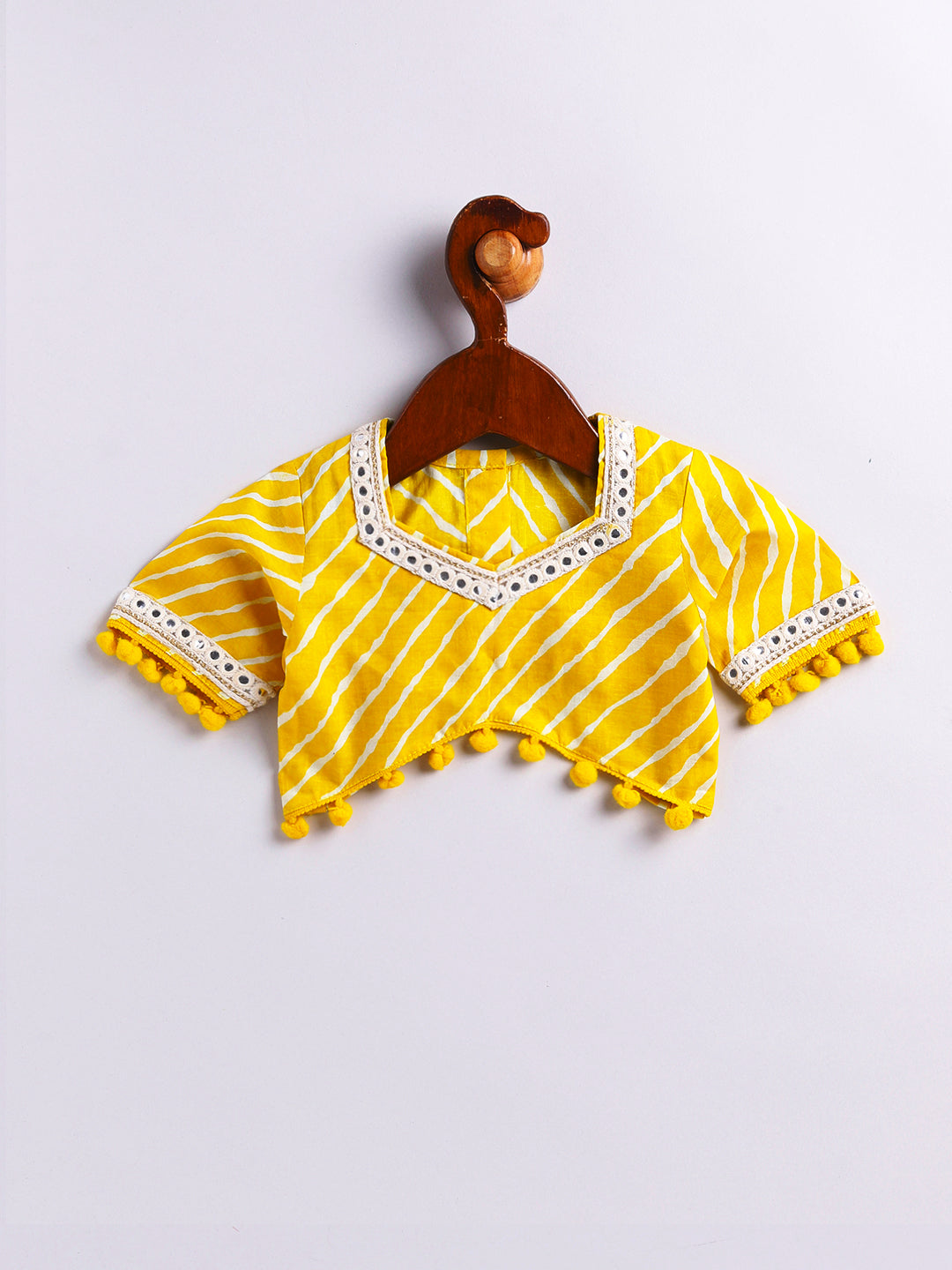 VASTRAMAY Girls' Yellow Lehenga Choli With Dupatta - qivii