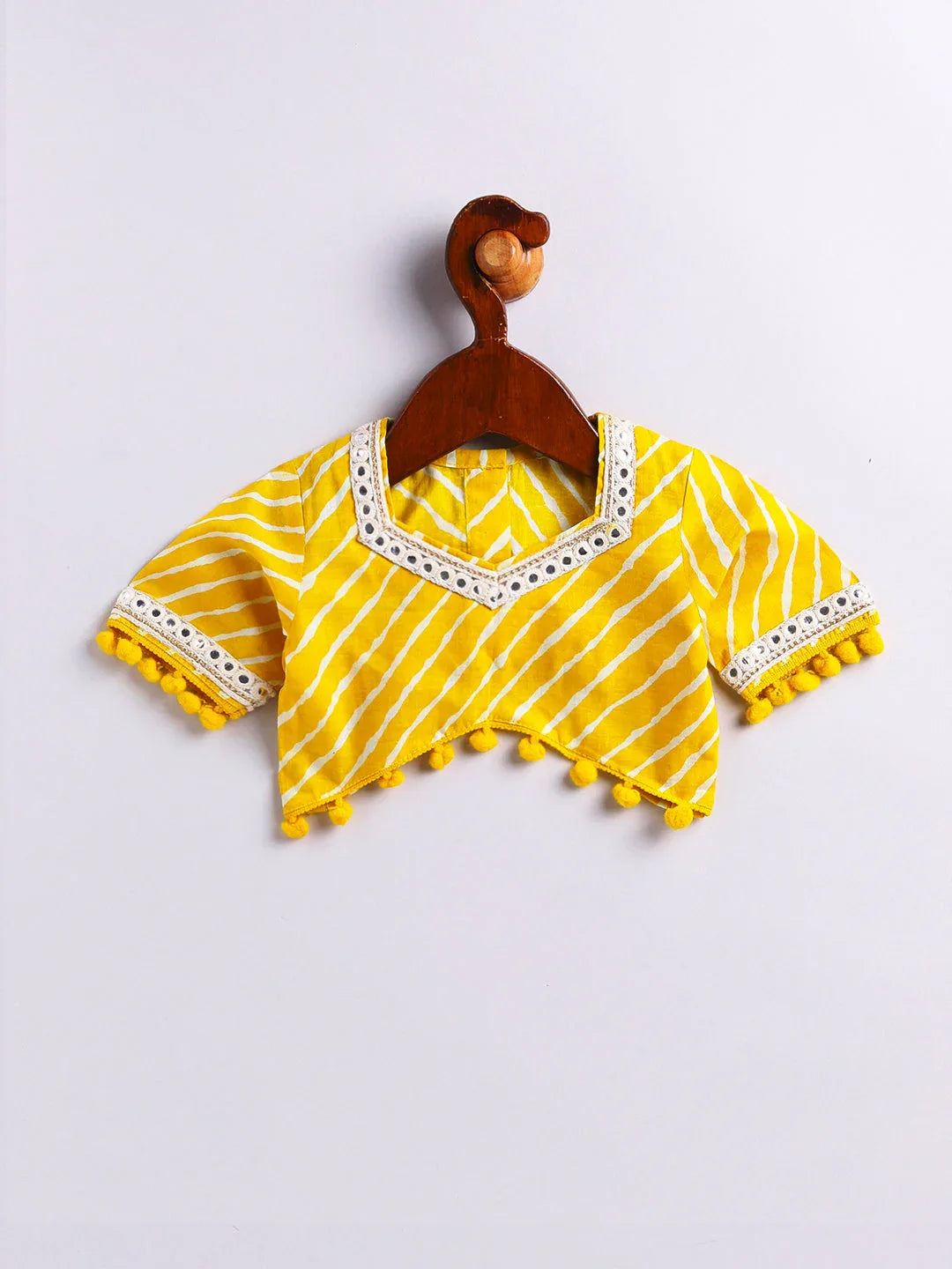 Girl's' Yellow Lehenga Choli With Dupatta