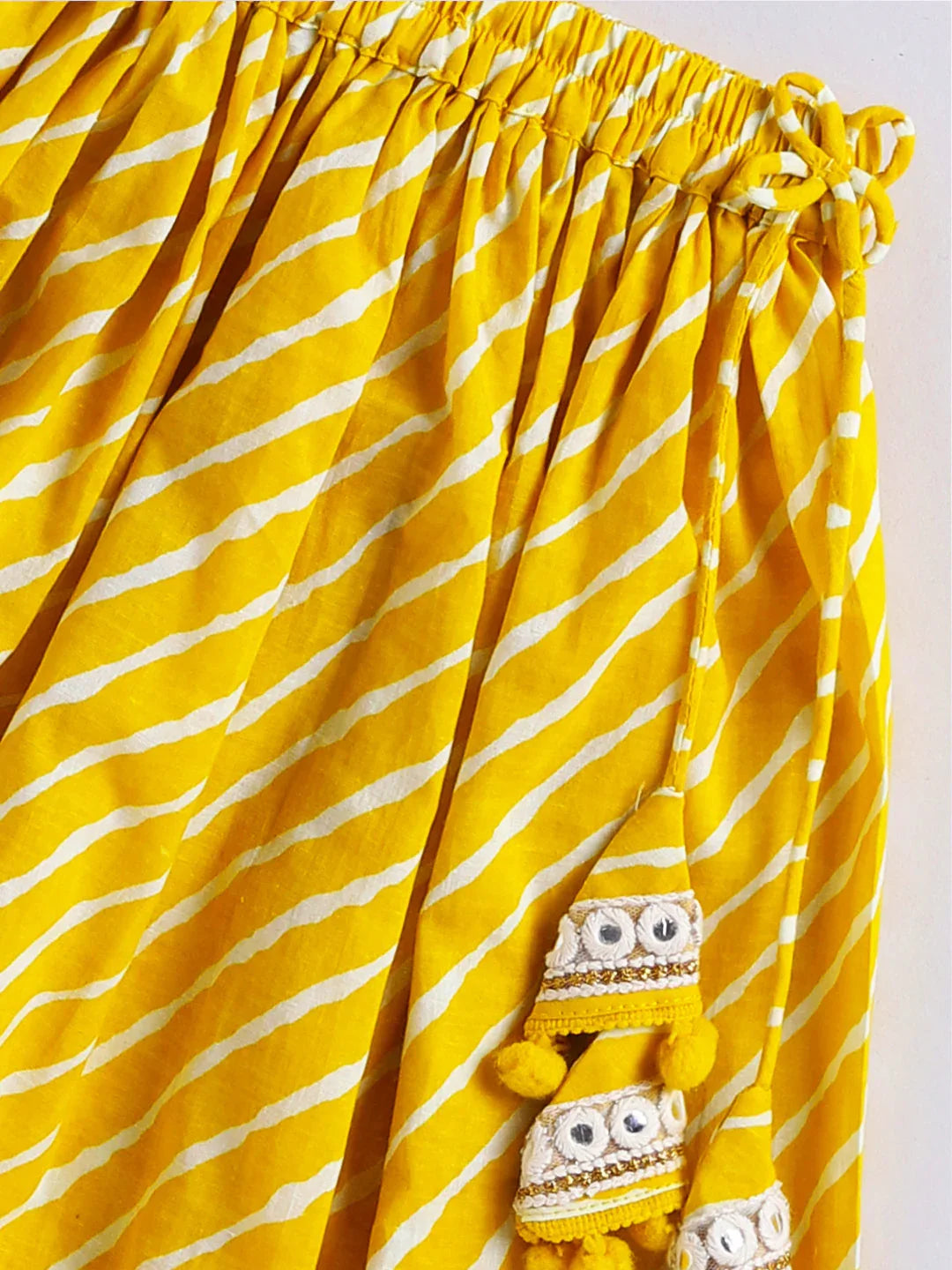 Girl's' Yellow Lehenga Choli With Dupatta