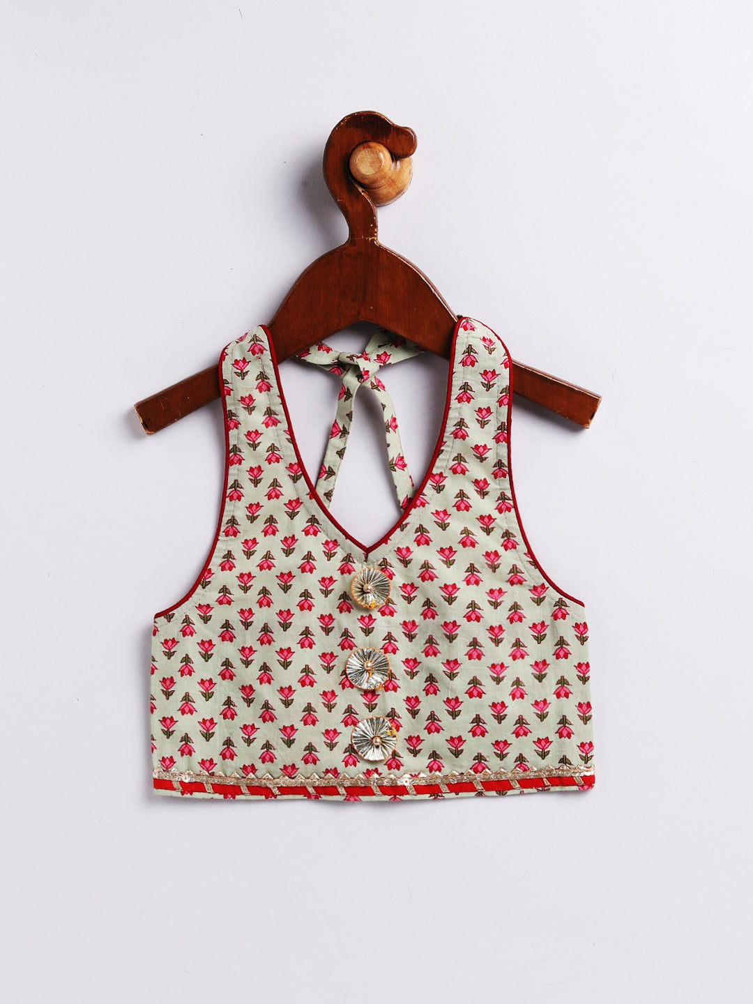 VASTRAMAY Girls' Mint Green Lehenga Choli With Dupatta - qivii