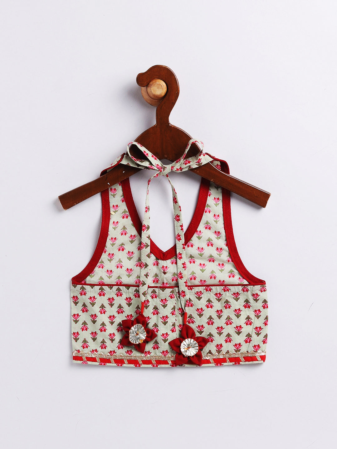 VASTRAMAY Girls' Mint Green Lehenga Choli With Dupatta - qivii