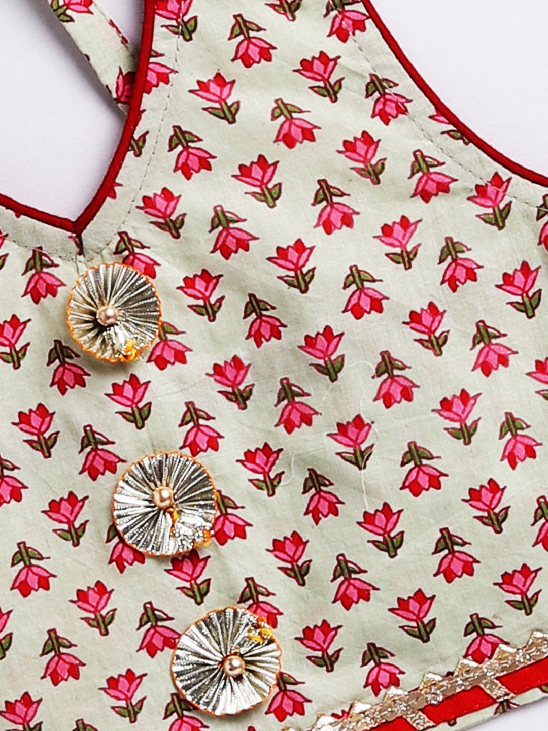 VASTRAMAY Girls' Mint Green Lehenga Choli With Dupatta - qivii