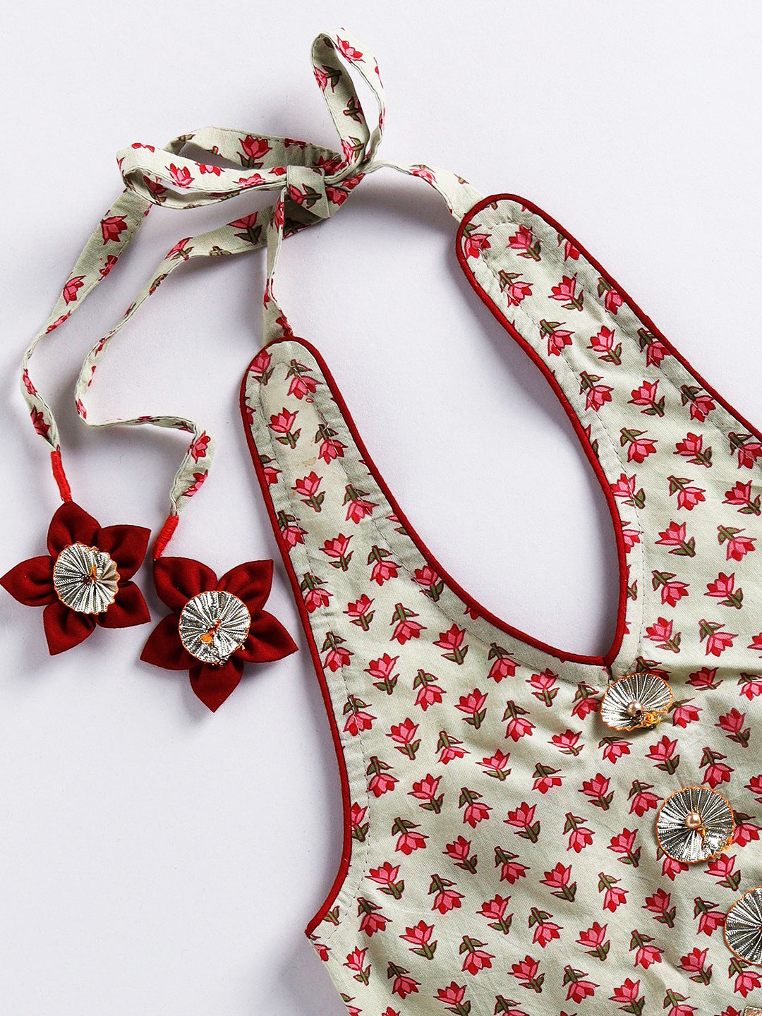 VASTRAMAY Girls' Mint Green Lehenga Choli With Dupatta - qivii