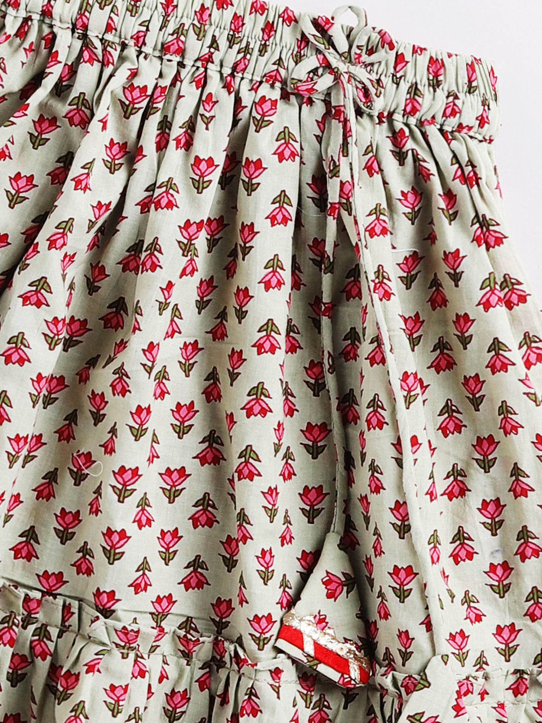 VASTRAMAY Girls' Mint Green Lehenga Choli With Dupatta - qivii