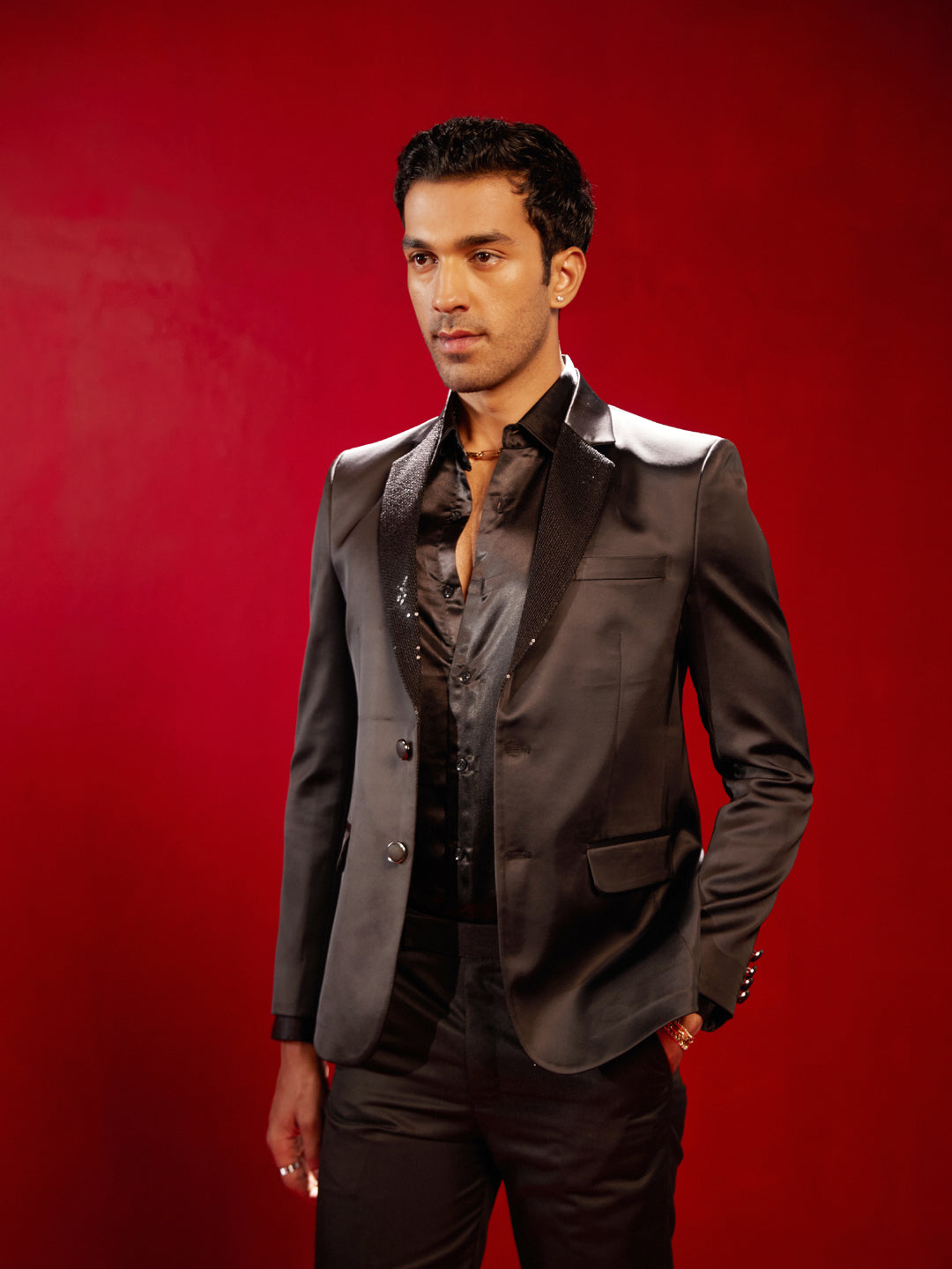 Men's Black Party Wear Blazer