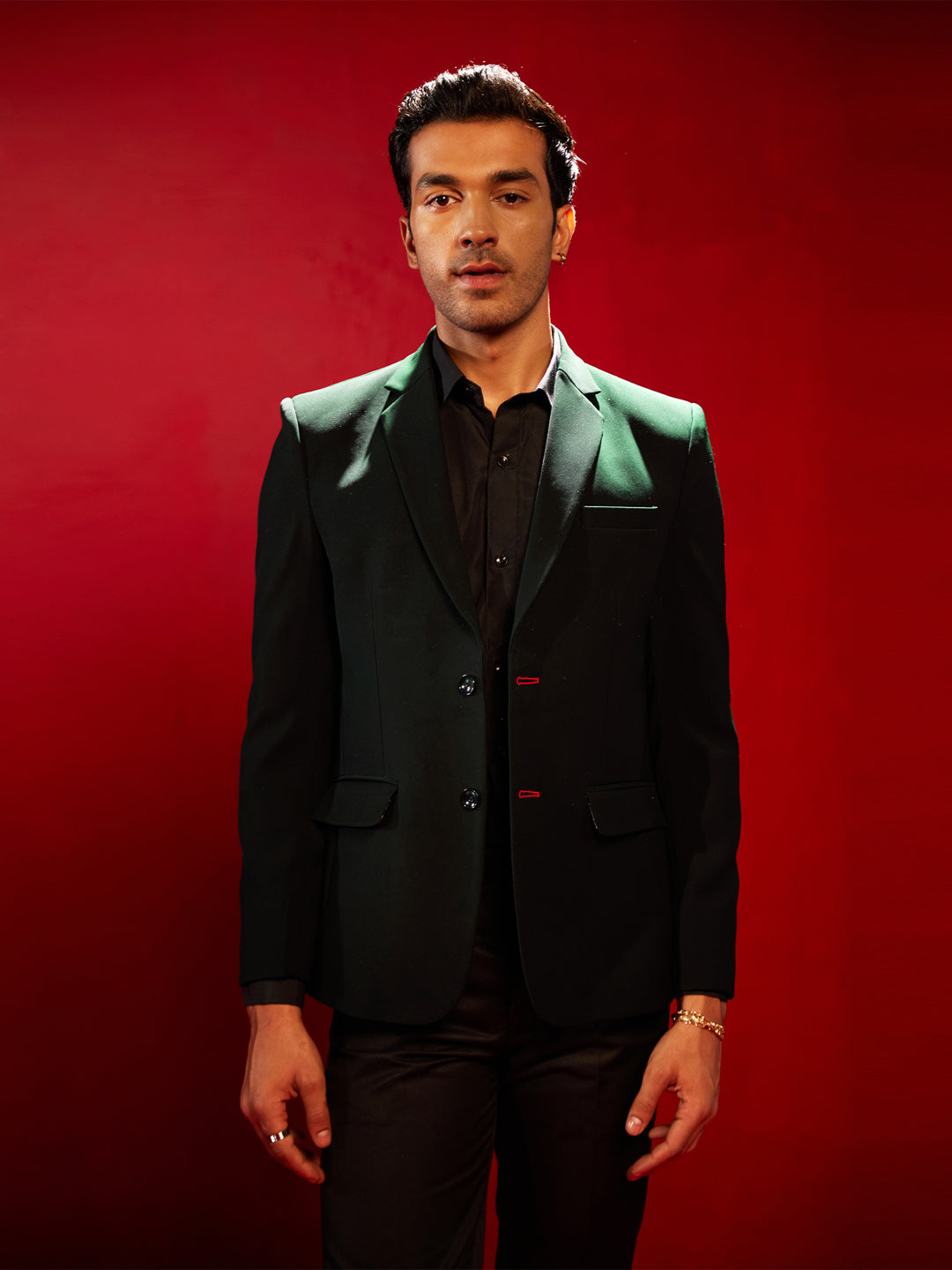 Men's Green Silk Blend Blazer