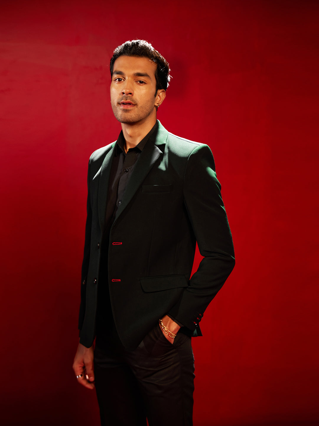 Men's Green Silk Blend Blazer