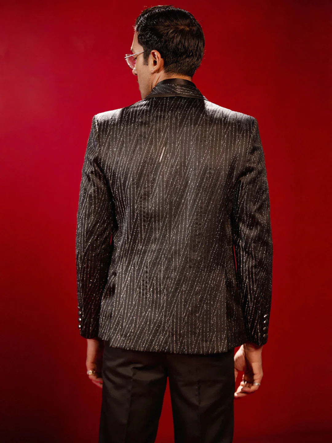 Men's Black Silk Blend Blazer