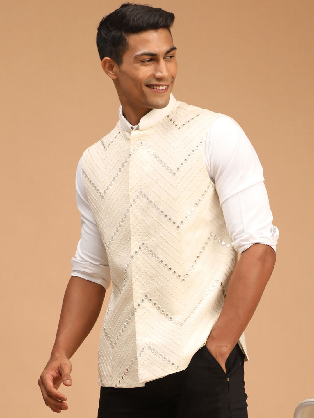 Men's Cream Mirror Jacket