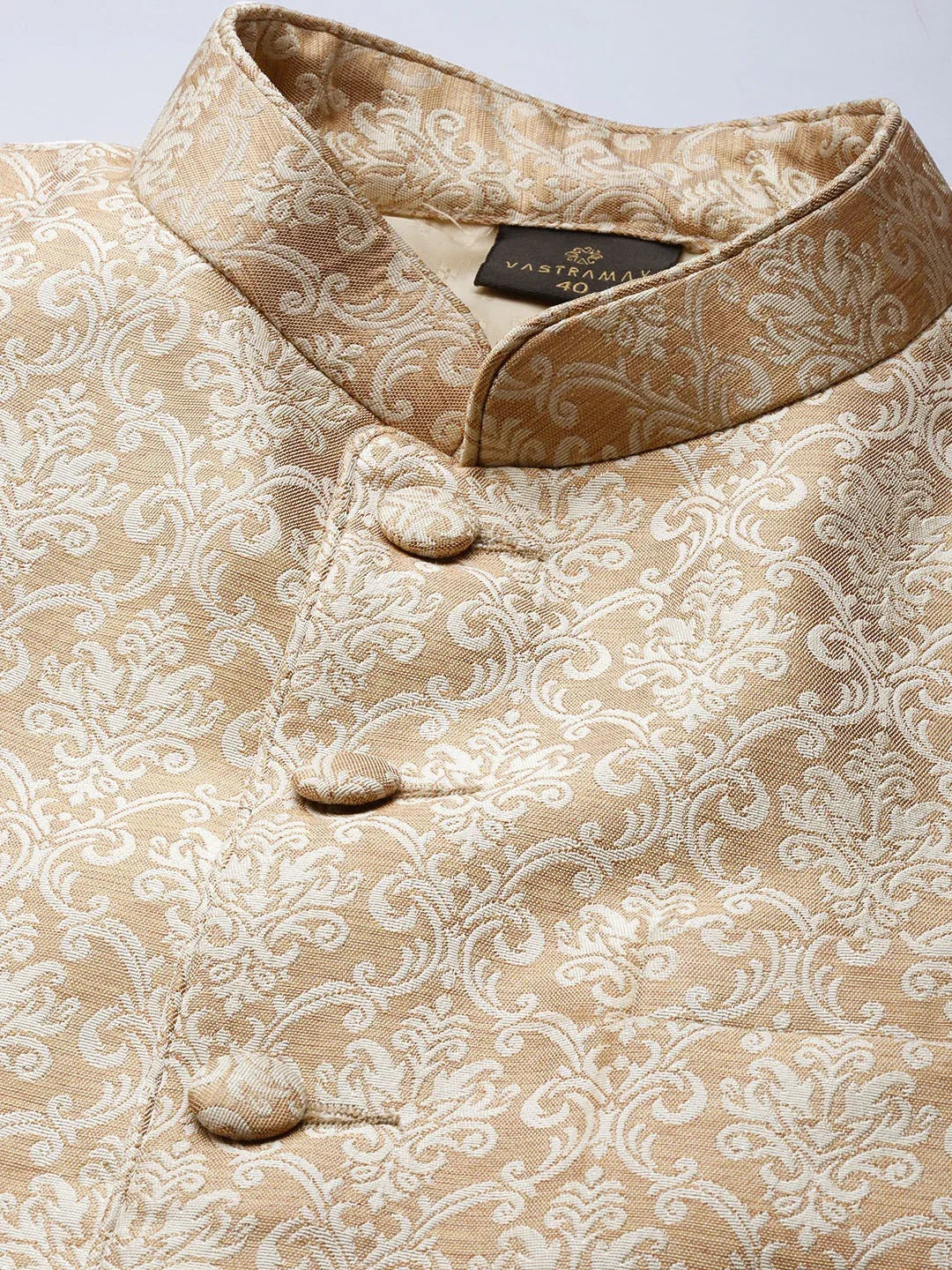 Men's Gold Ethnic Woven Jodhpuri