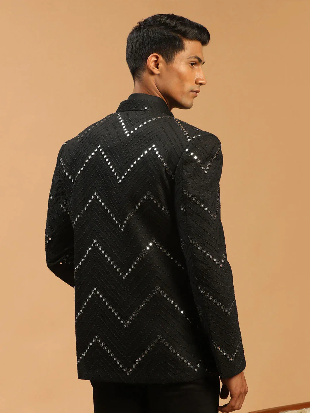Men's Black Mirror Jodhpuri