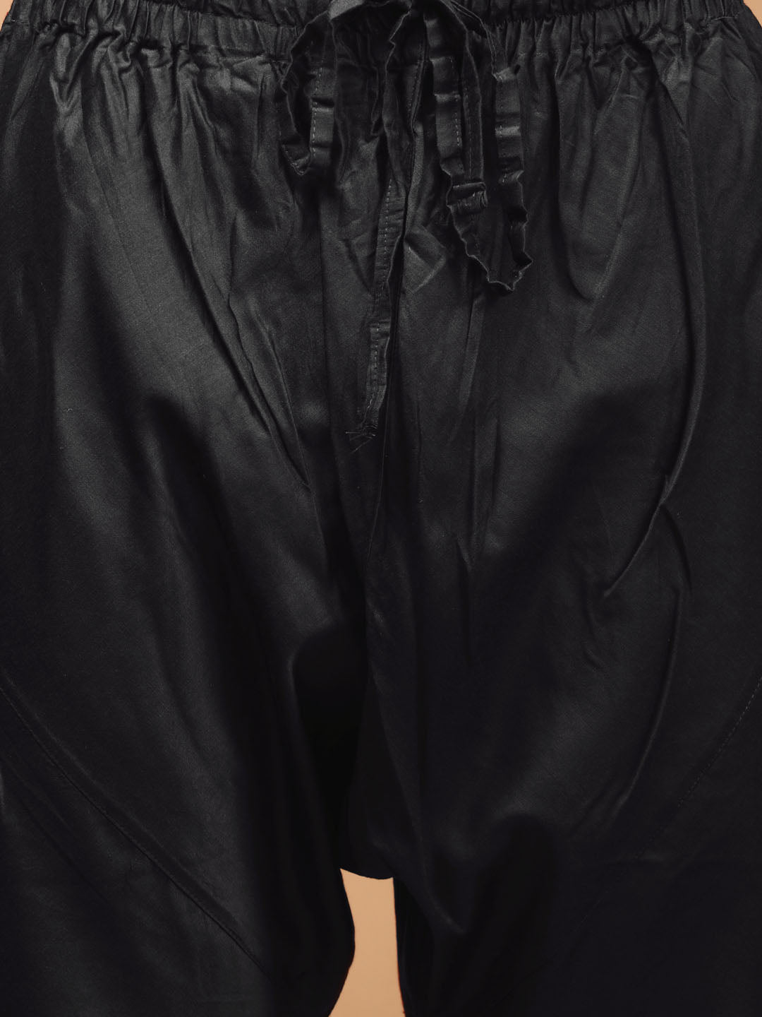 Men's Black Mirror Kurta Pyjama Set