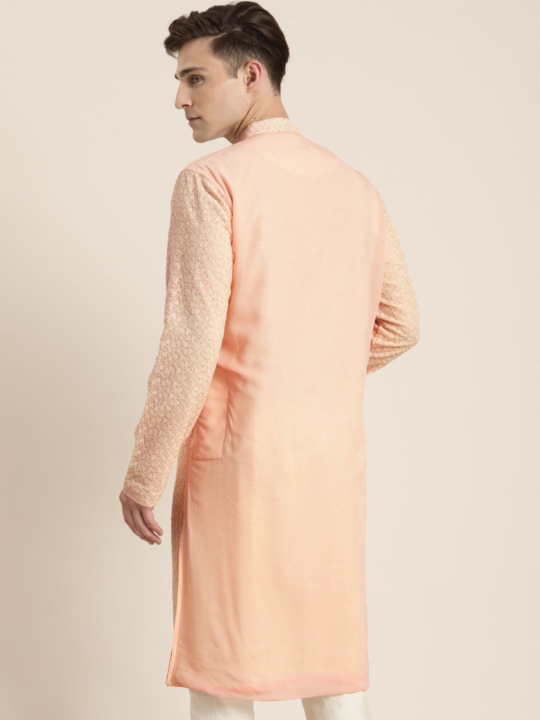 Men's Pink Ethnic Chikankari Kurta