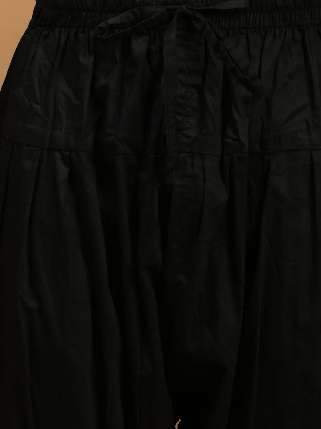 Men's Black Viscose Kurta With Patiala Set