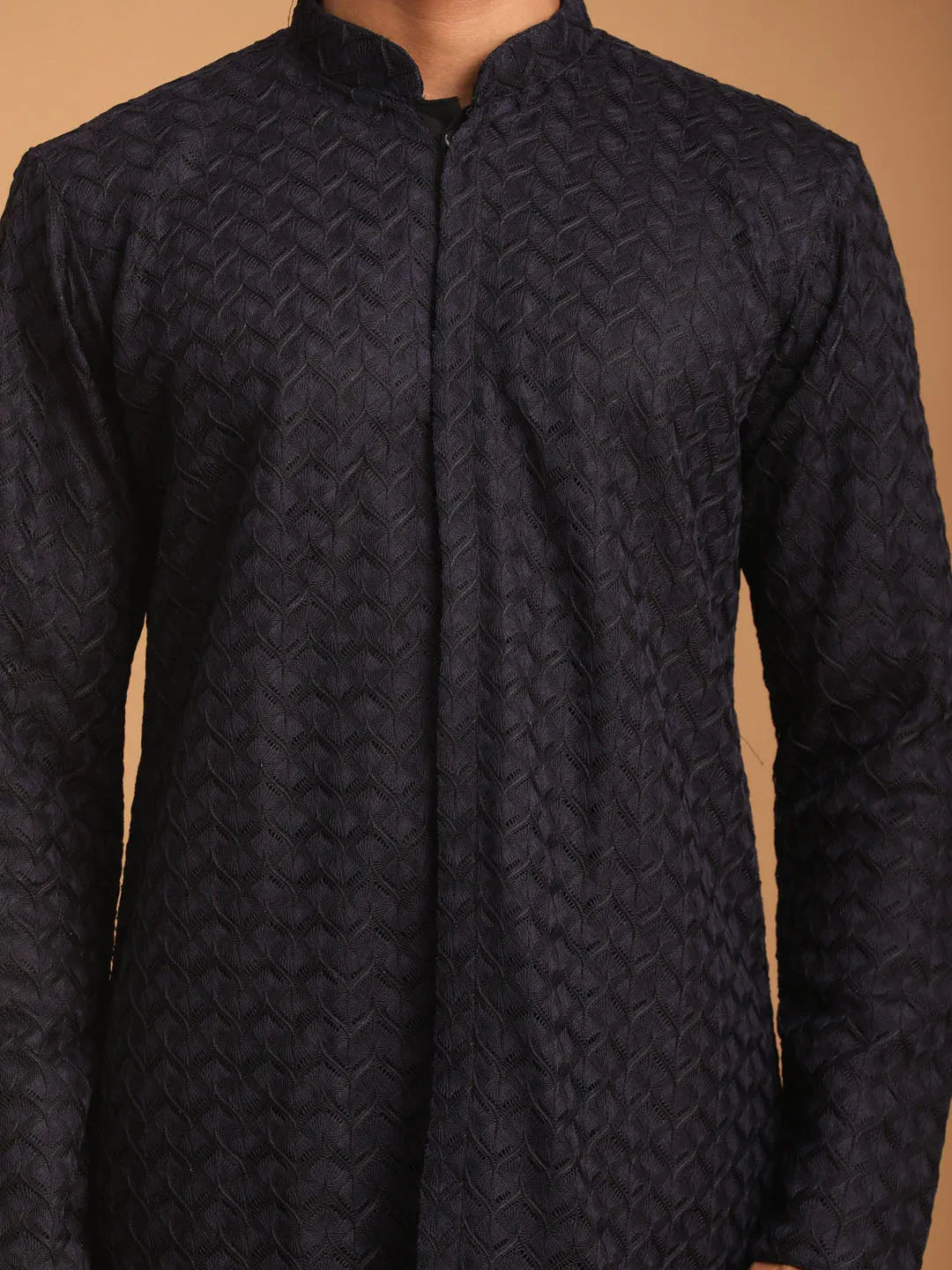 Men's Navy Blue Kurta Pant Set