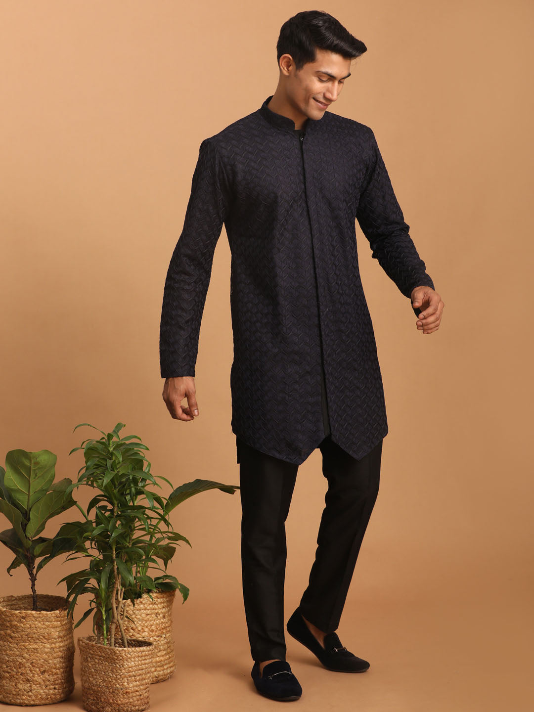 Men's Navy Blue Kurta Pant Set