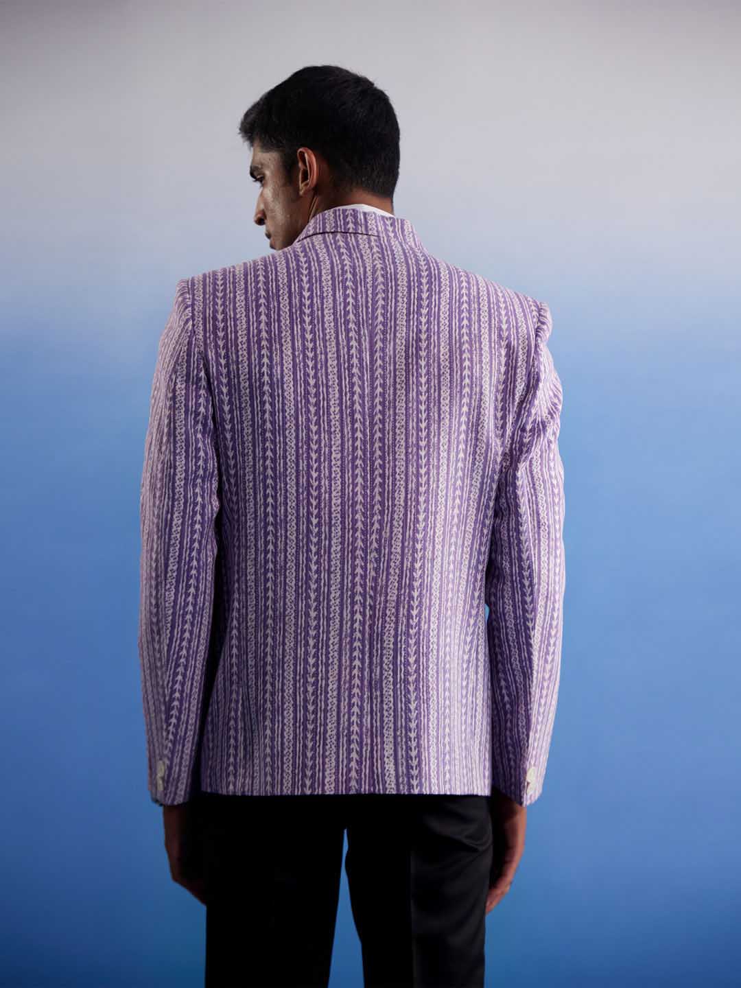Men's Purple Aztec Printed Blazer
