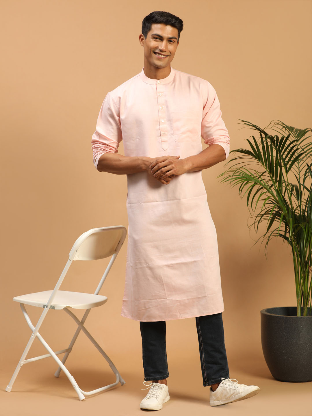 Men's Orange Organic Cotton Kurta